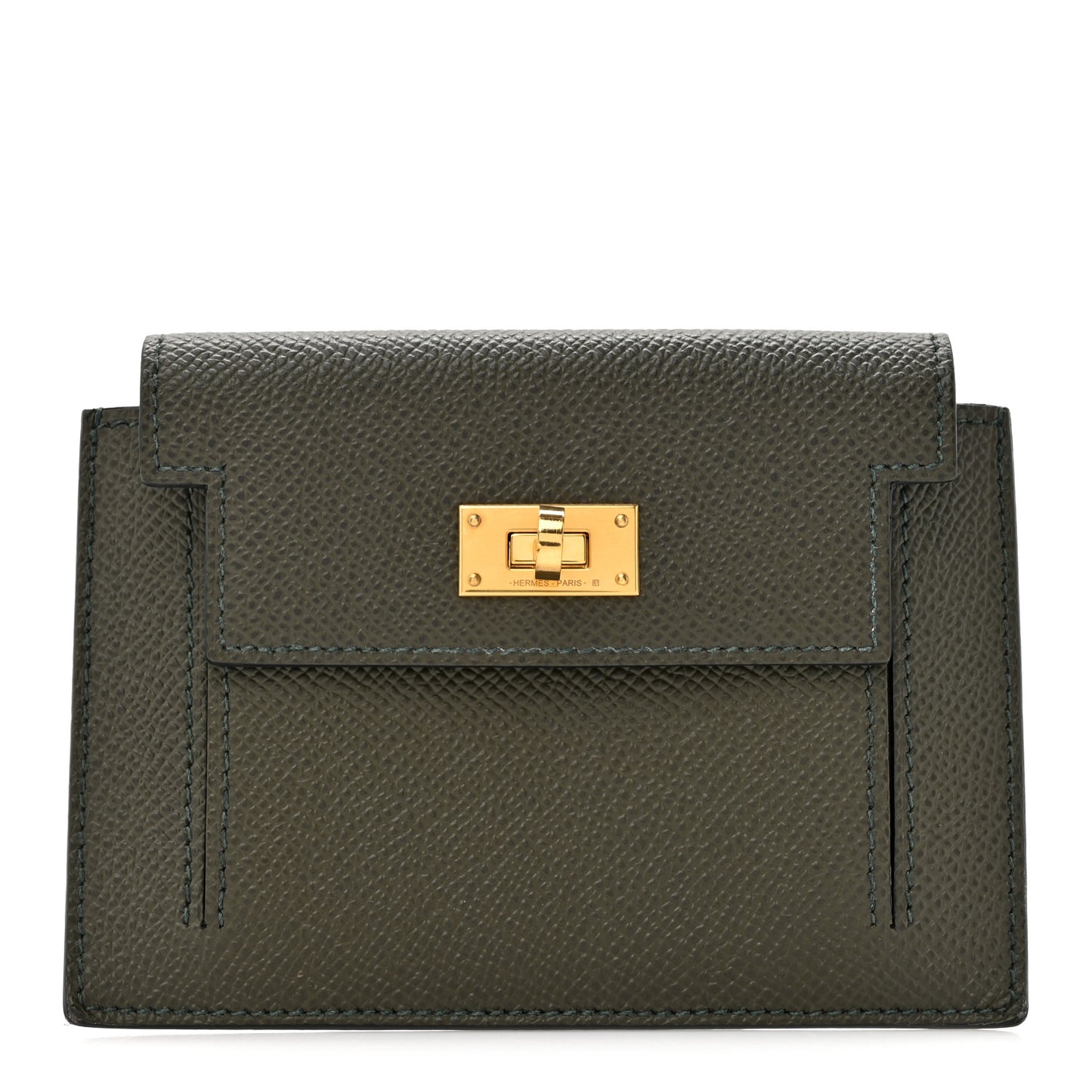 Epsom Kelly Pocket Compact Wallet Vert De Gris