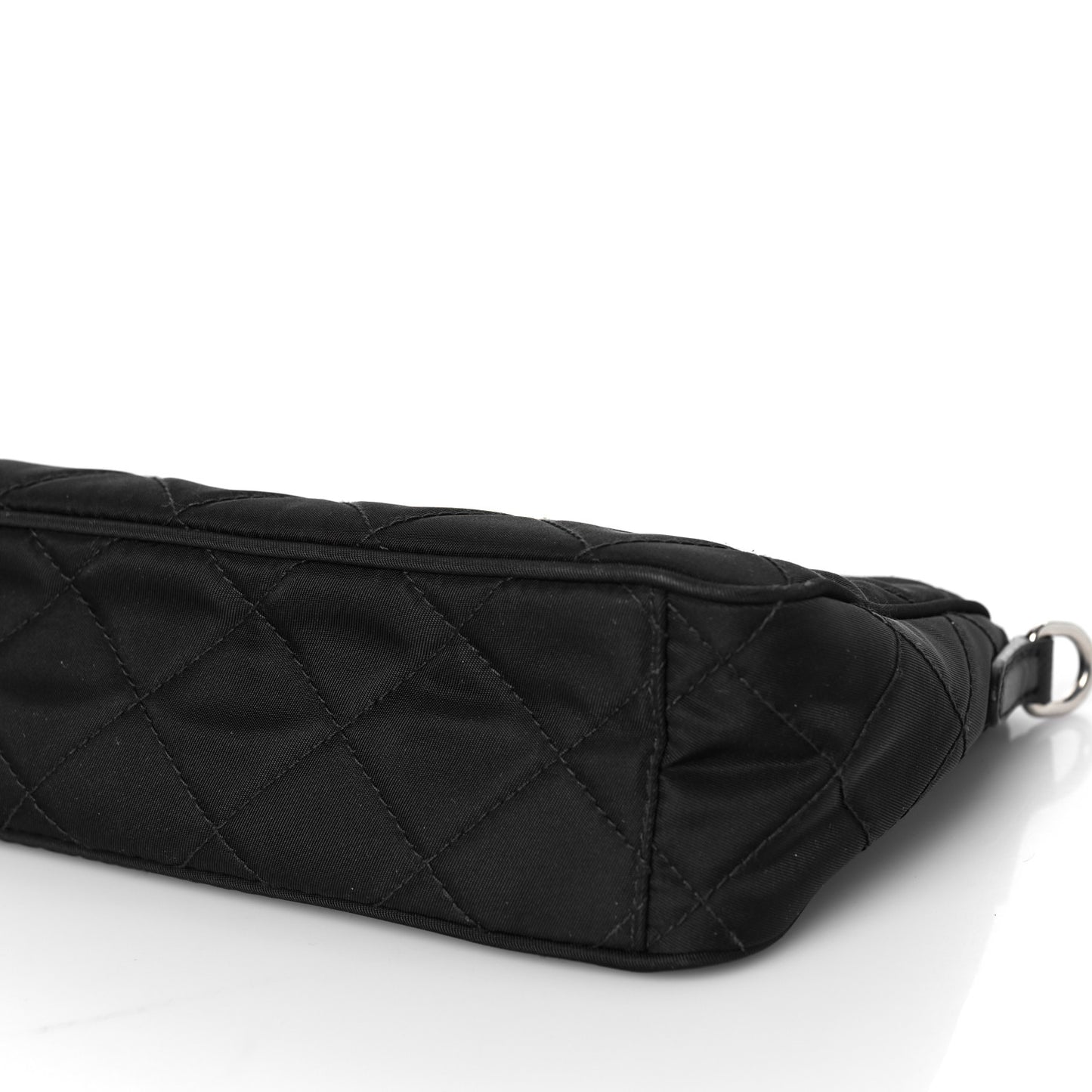 Nylon Tessuto Impuntu Quilted Crossbody Bag Black