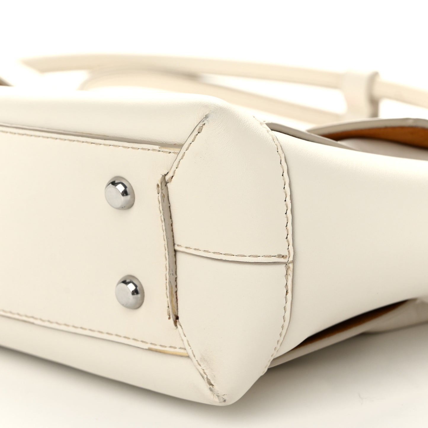 French Calfskin Maxi Intrecciato Small Arco Bianco