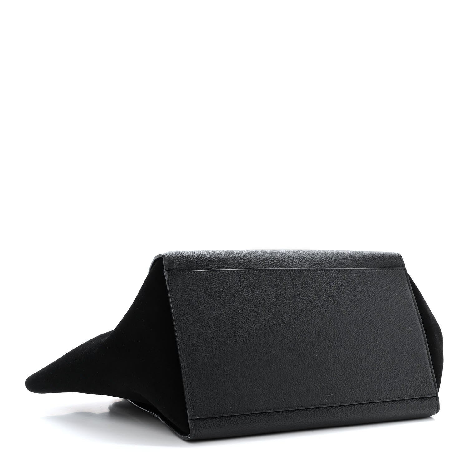Celine Drummed Calfskin Suede Medium Trapeze Black 4 of 10