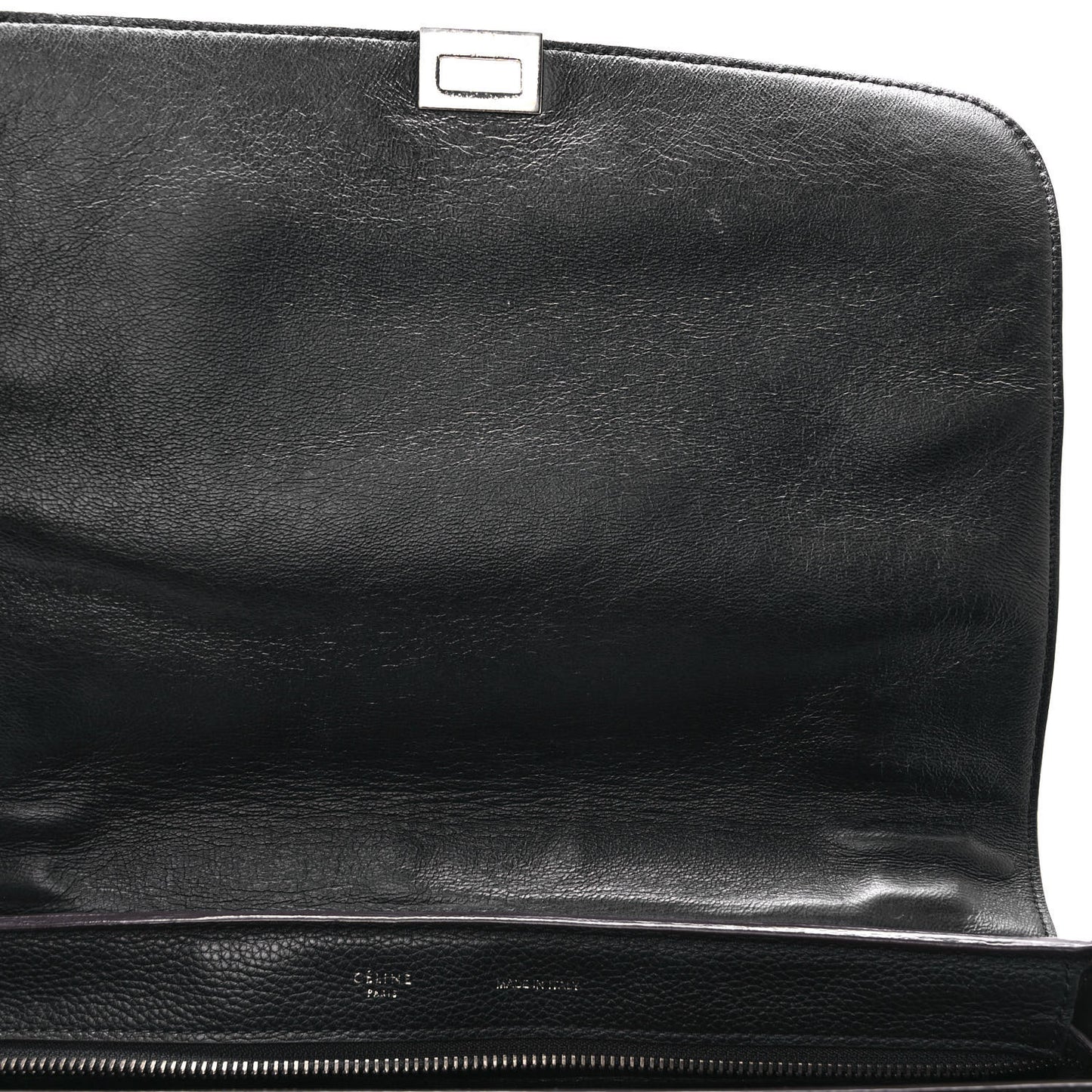 Drummed Calfskin Suede Medium Trapeze Black