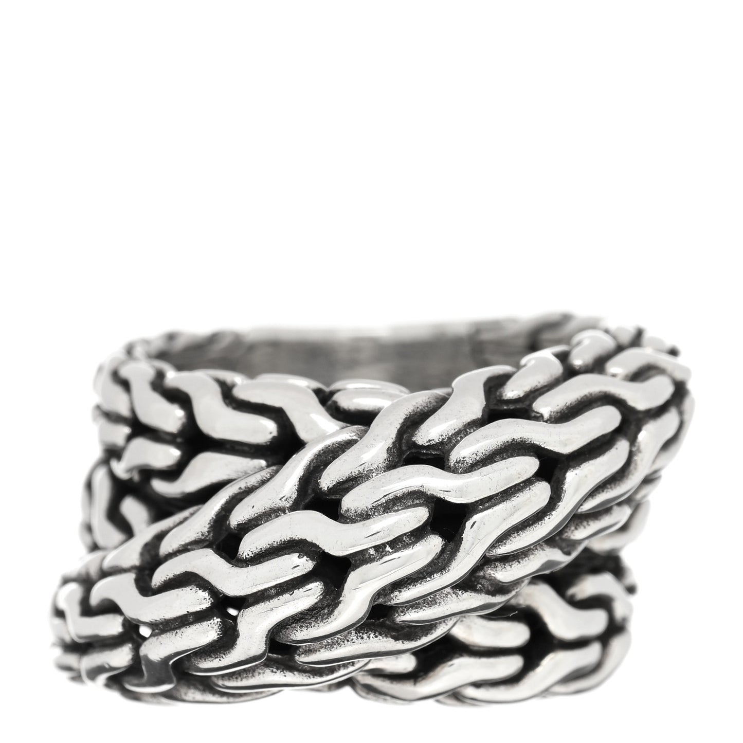 Sterling Silver Classic Chain Tiga Overlap Ring 54 7