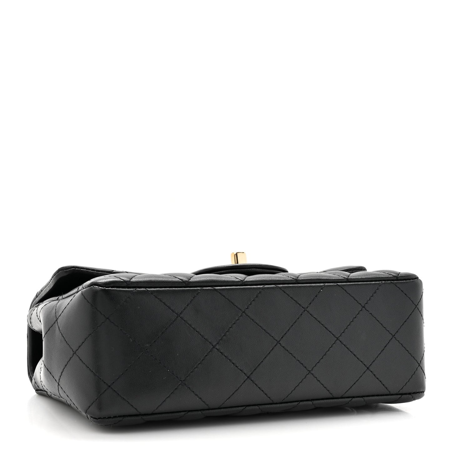 Lambskin Quilted Mini Coco Charms Rectangular Flap Black