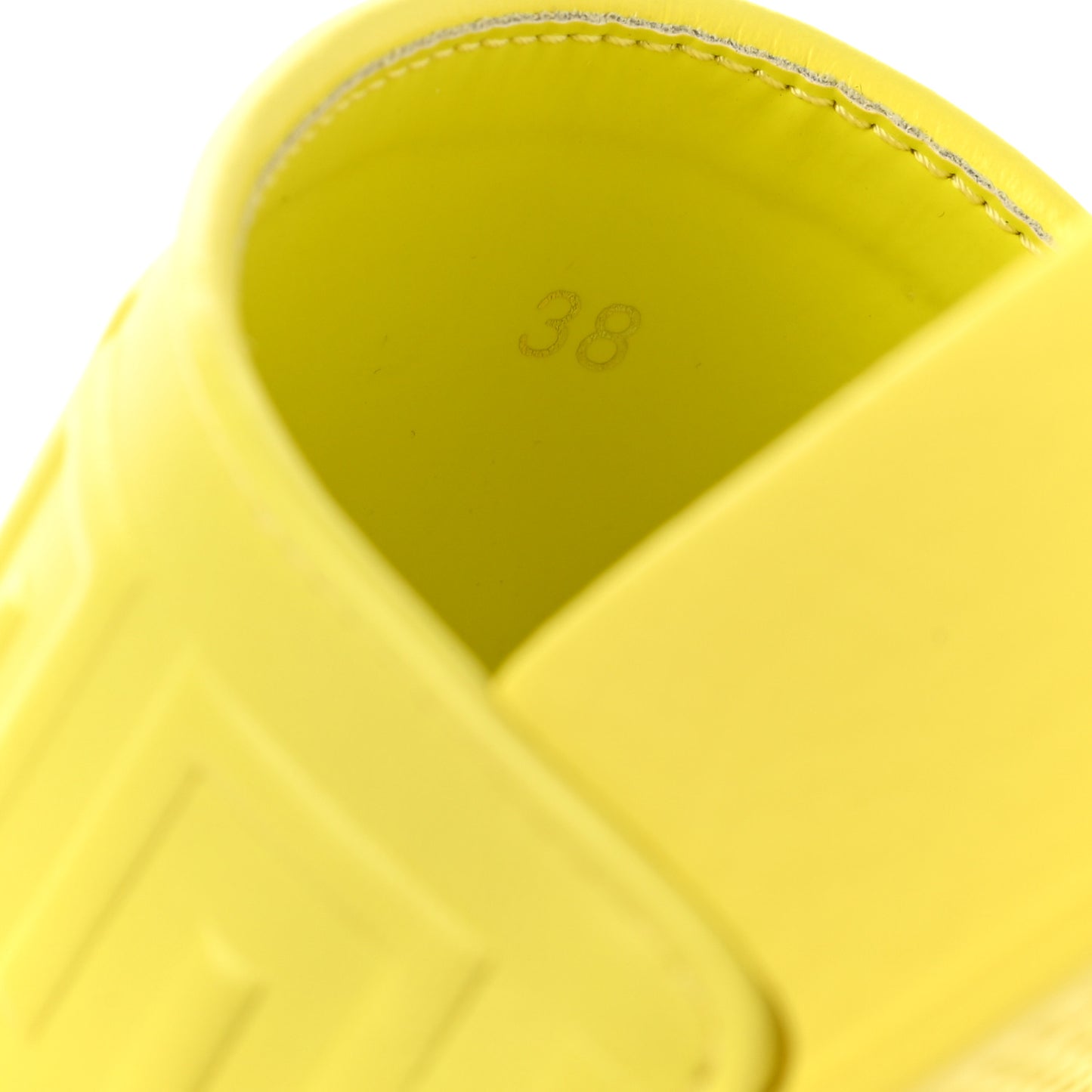Rubber Logo 4G Pool Slide Sandals 38 Fluo Yellow