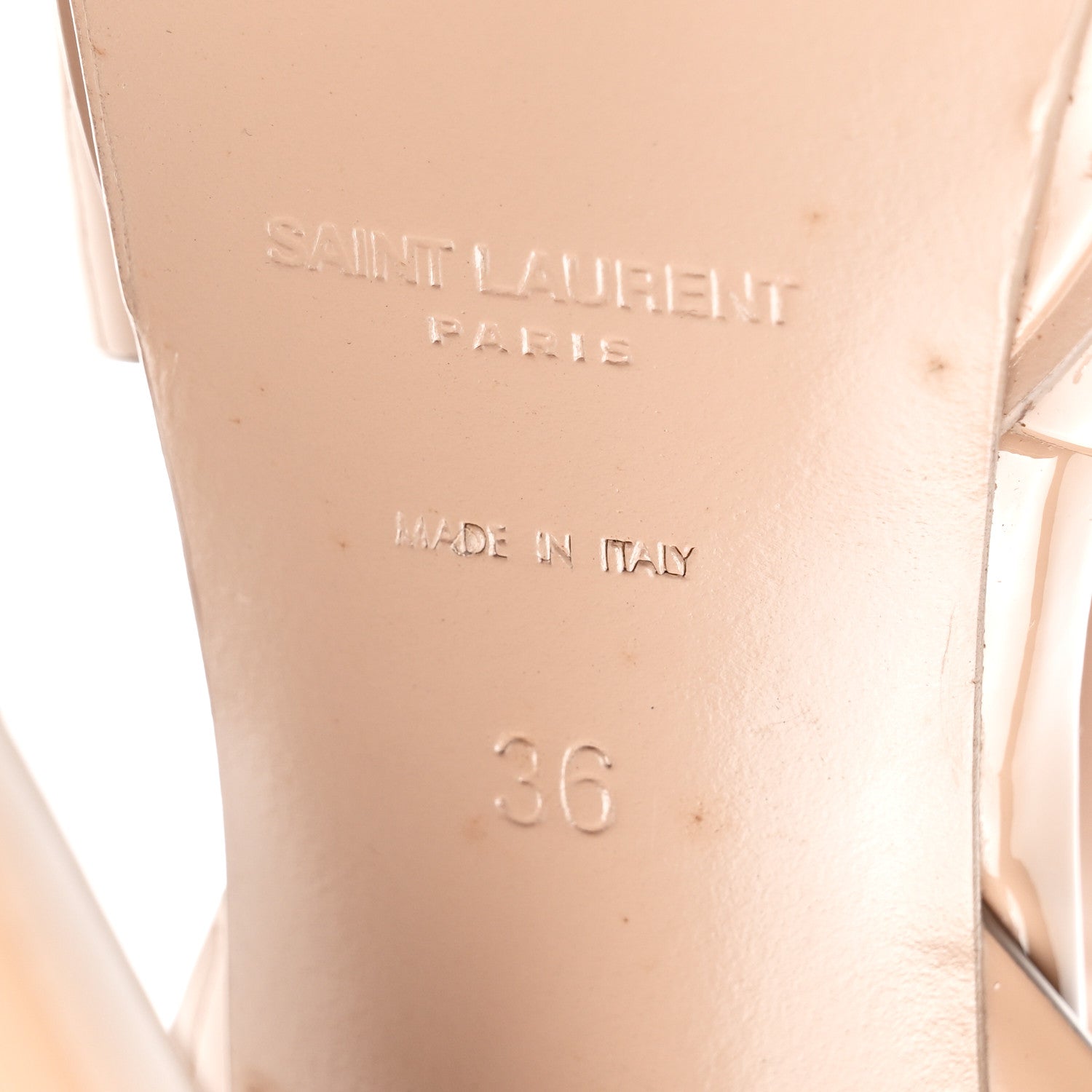 Saint Laurent Patent Tribute 105 Platform Sandals 36 Nude Powder 6 of 8