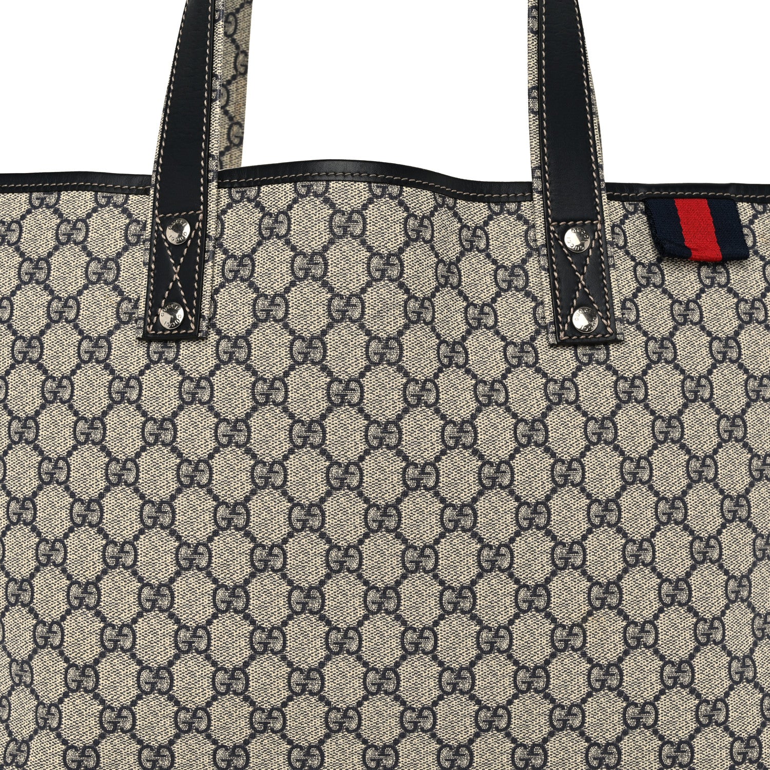 Gucci GG Plus Monogram Medium Signature Web Loop Tote Navy 8 of 12