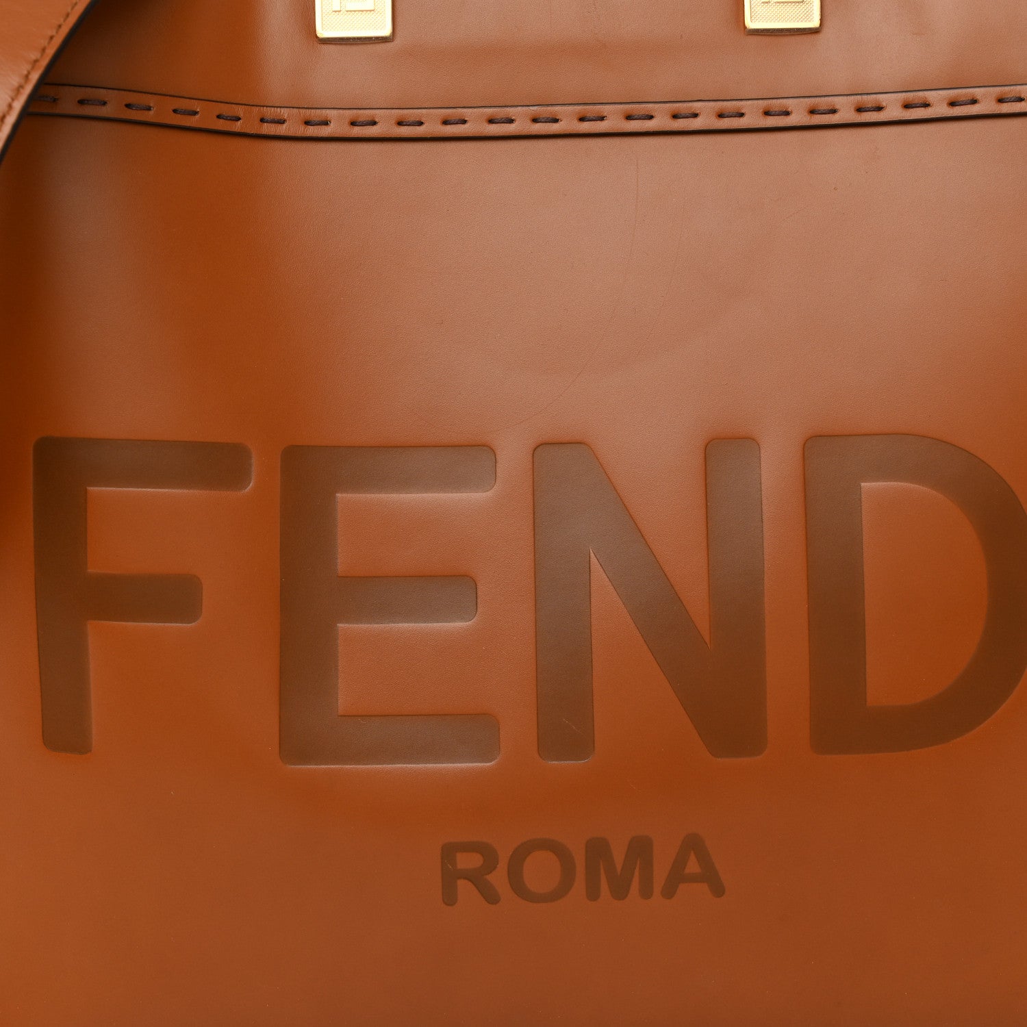 Fendi Vitello King Plexiglass Medium Fendi Sunshine Shopper Tote Cuoio 7 of 13