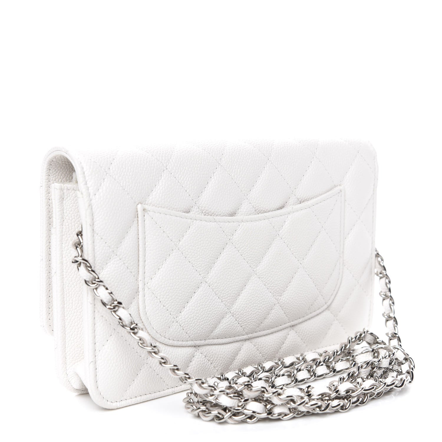 Chanel Caviar Quilted Wallet On Chain WOC White 3 of 8