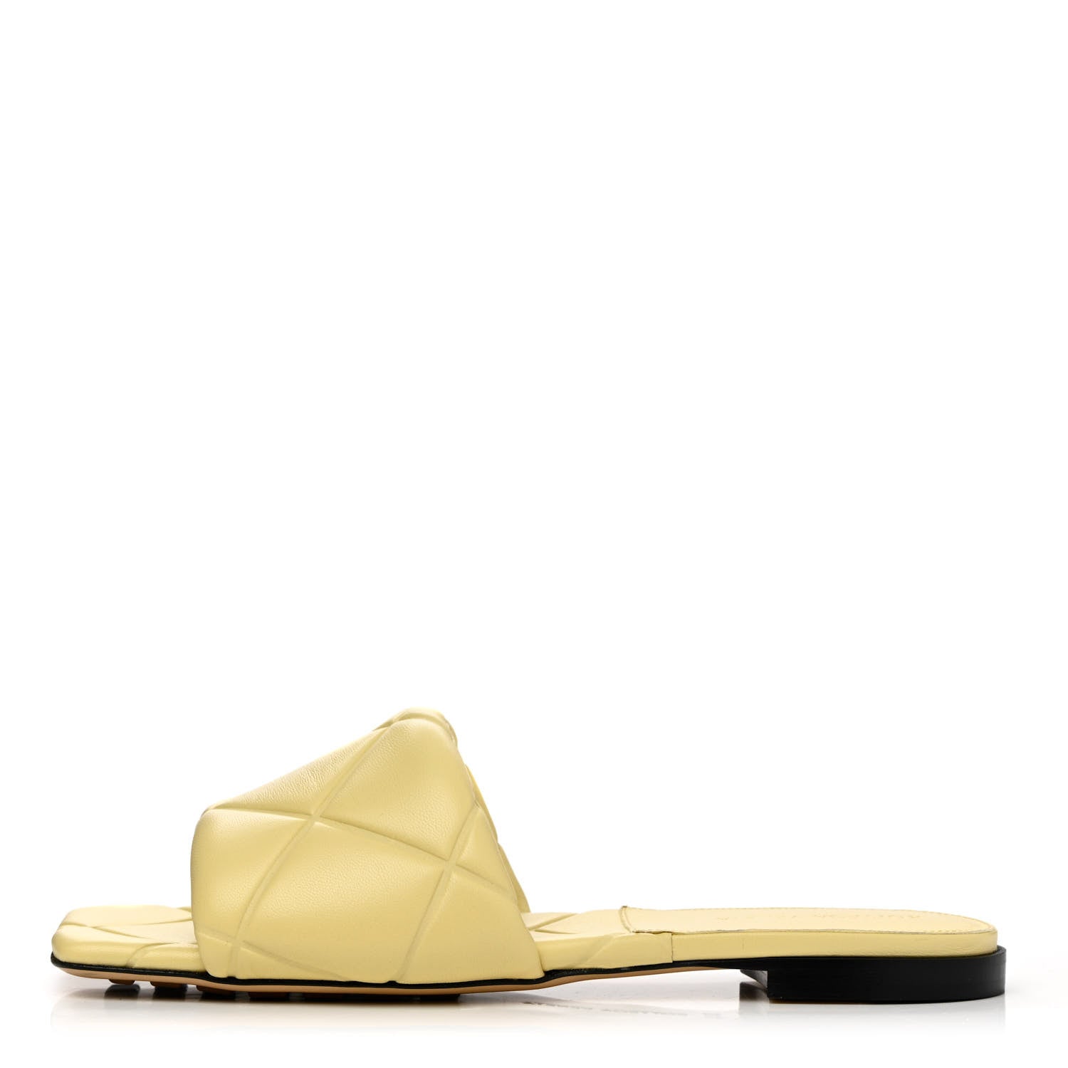 Bottega Veneta Nappa Quilted Rubber Lido Flat Sandals 38.5 Moon