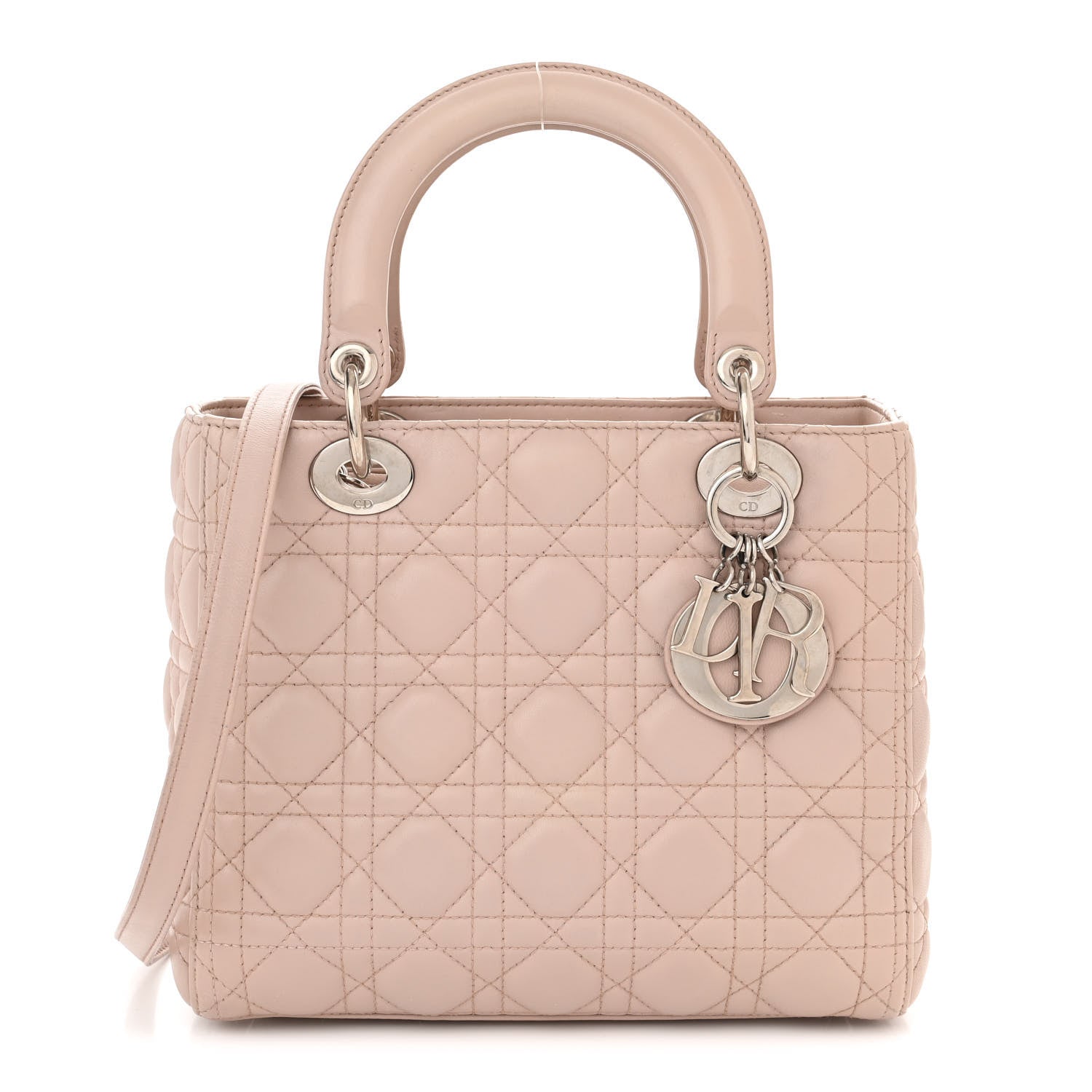 Christian Dior Lambskin Cannage Medium Lady Dior Light Pink 1 of 10
