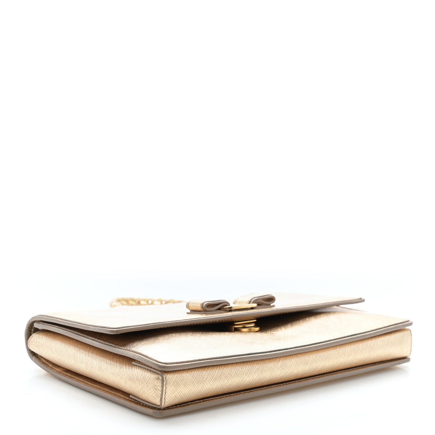 Hammered Calfskin Ginny Shoulder Bag Gold