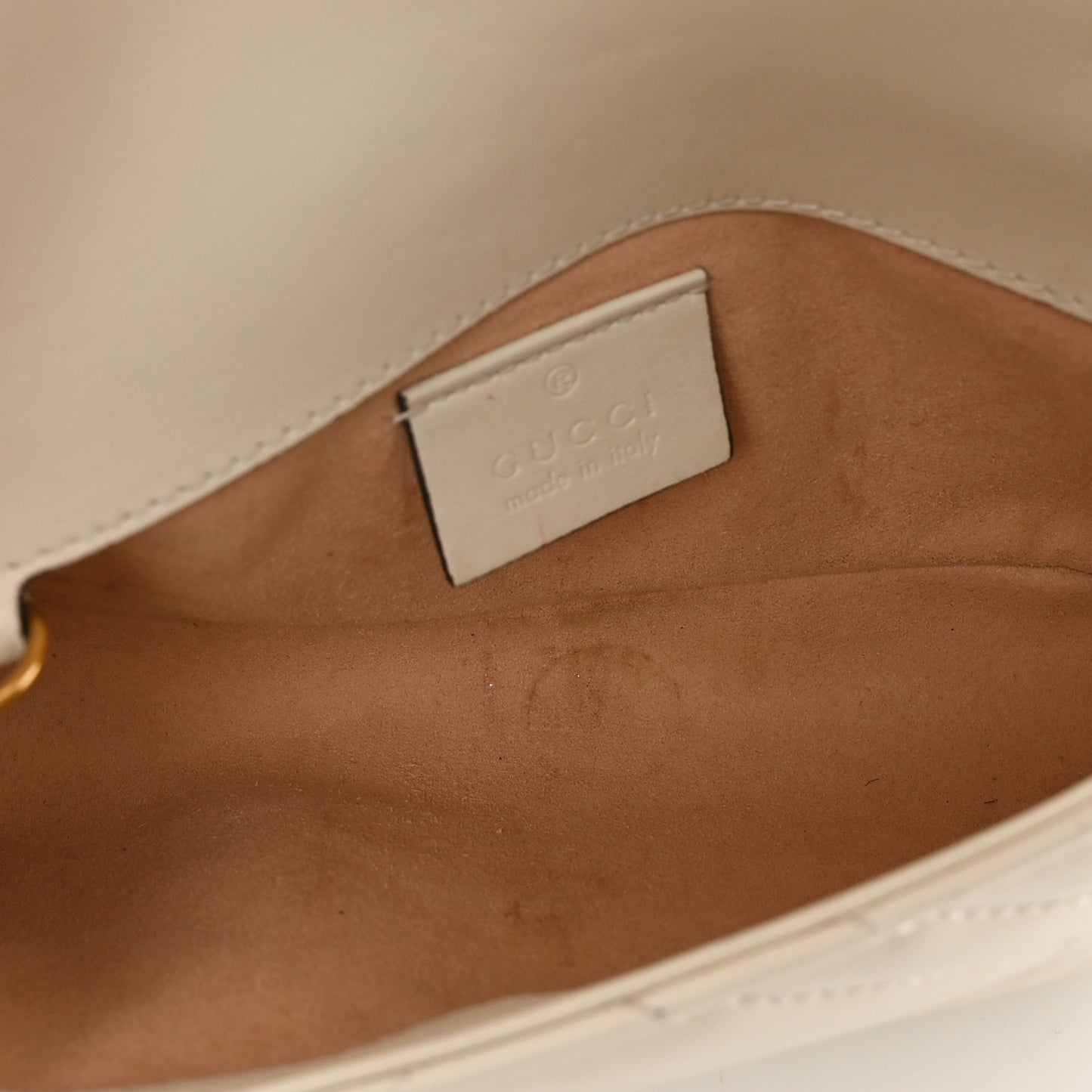 Calfskin Matelasse Super Mini GG Marmont Shoulder Bag White
