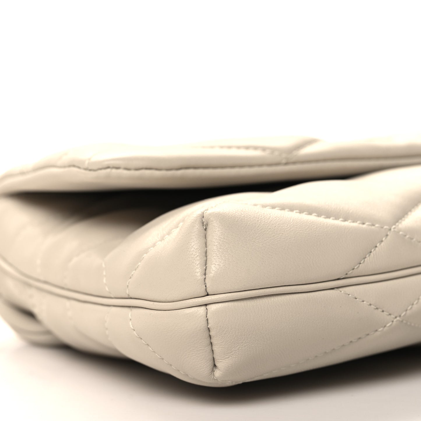 Lambskin Quilted Le 57 Diamond Shoulder Bag Crema Soft