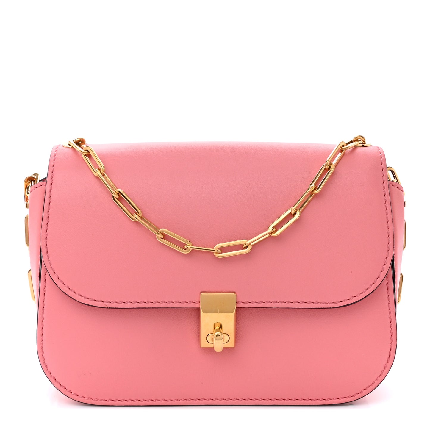 VALENTINO GARAVANI Vitello Chain Flap Bag Paradise Rose