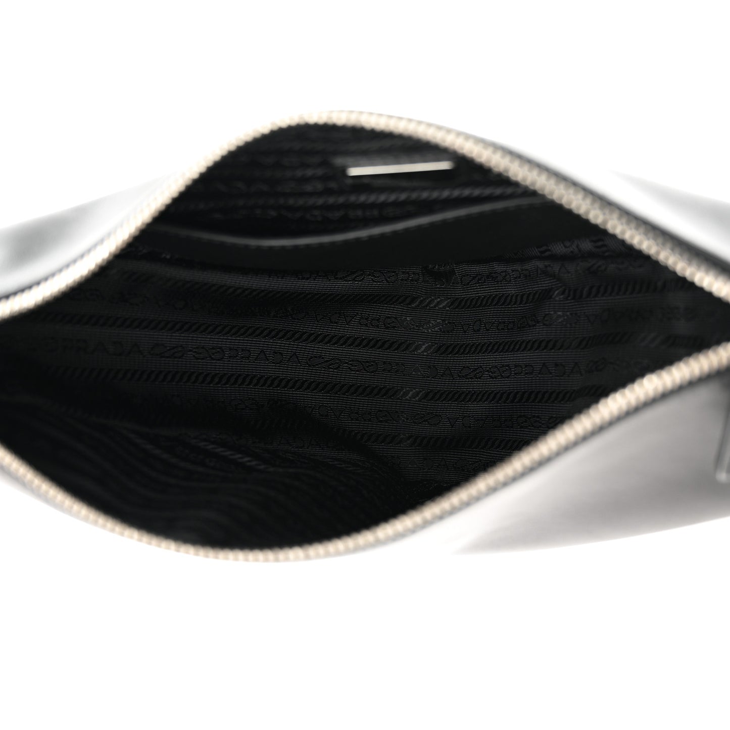 Vitello Saffiano Cuir Double Triangle Shoulder Bag Black