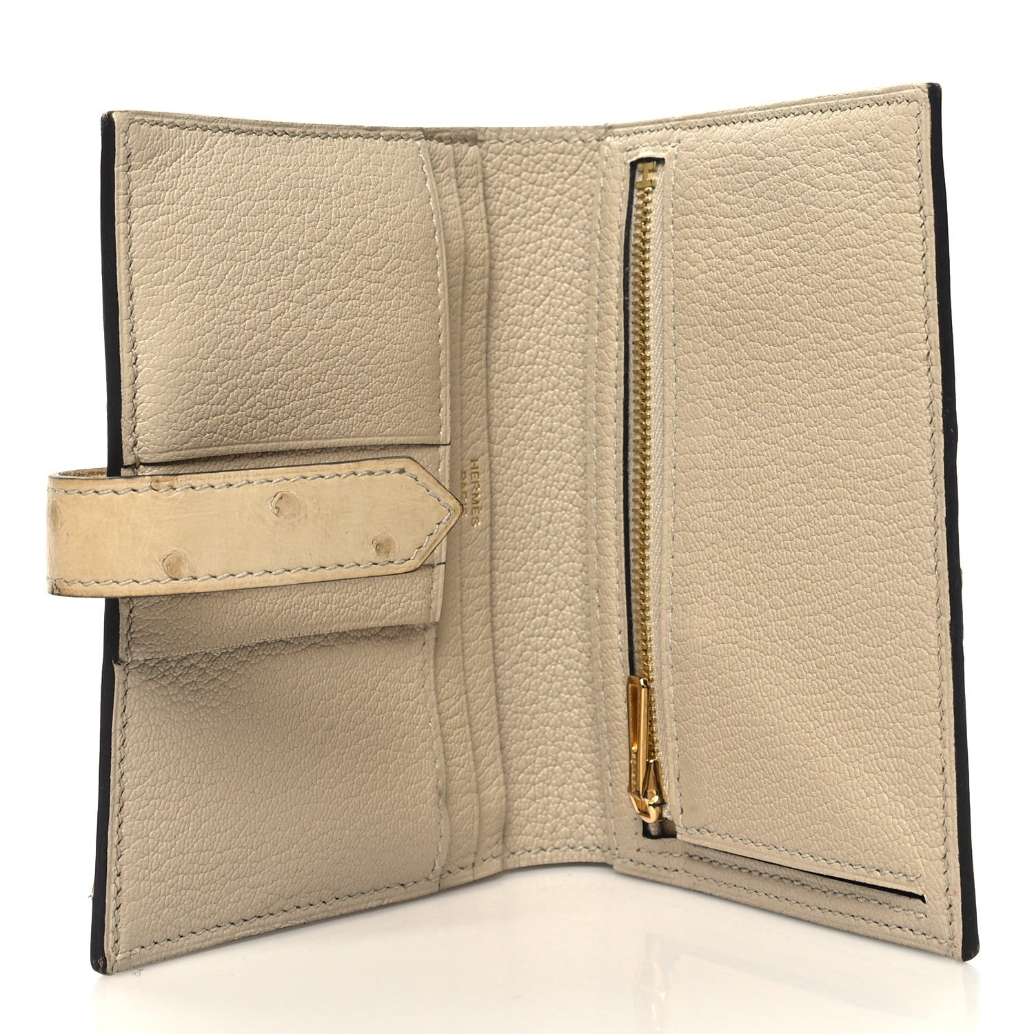 Hermes Ostrich Bearn Compact Wallet Trench 5 of 13
