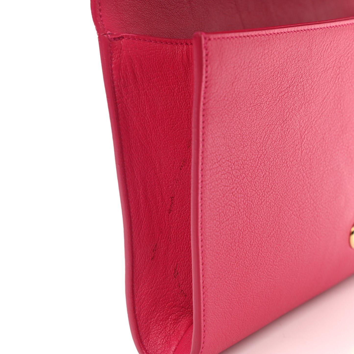 Calfskin Monogram Large Belle De Jour Clutch Lipstick Fuchsia