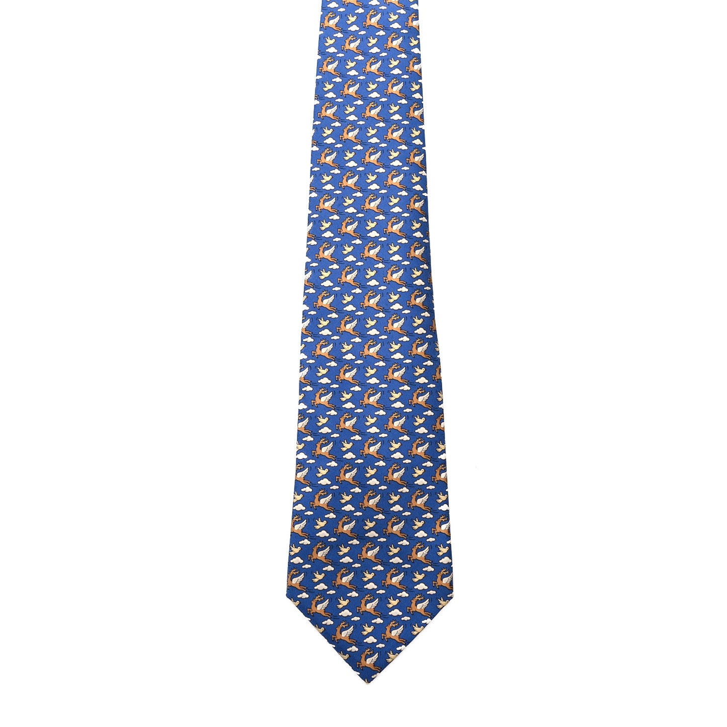 Printed Silk Mens Neck Tie Bleu