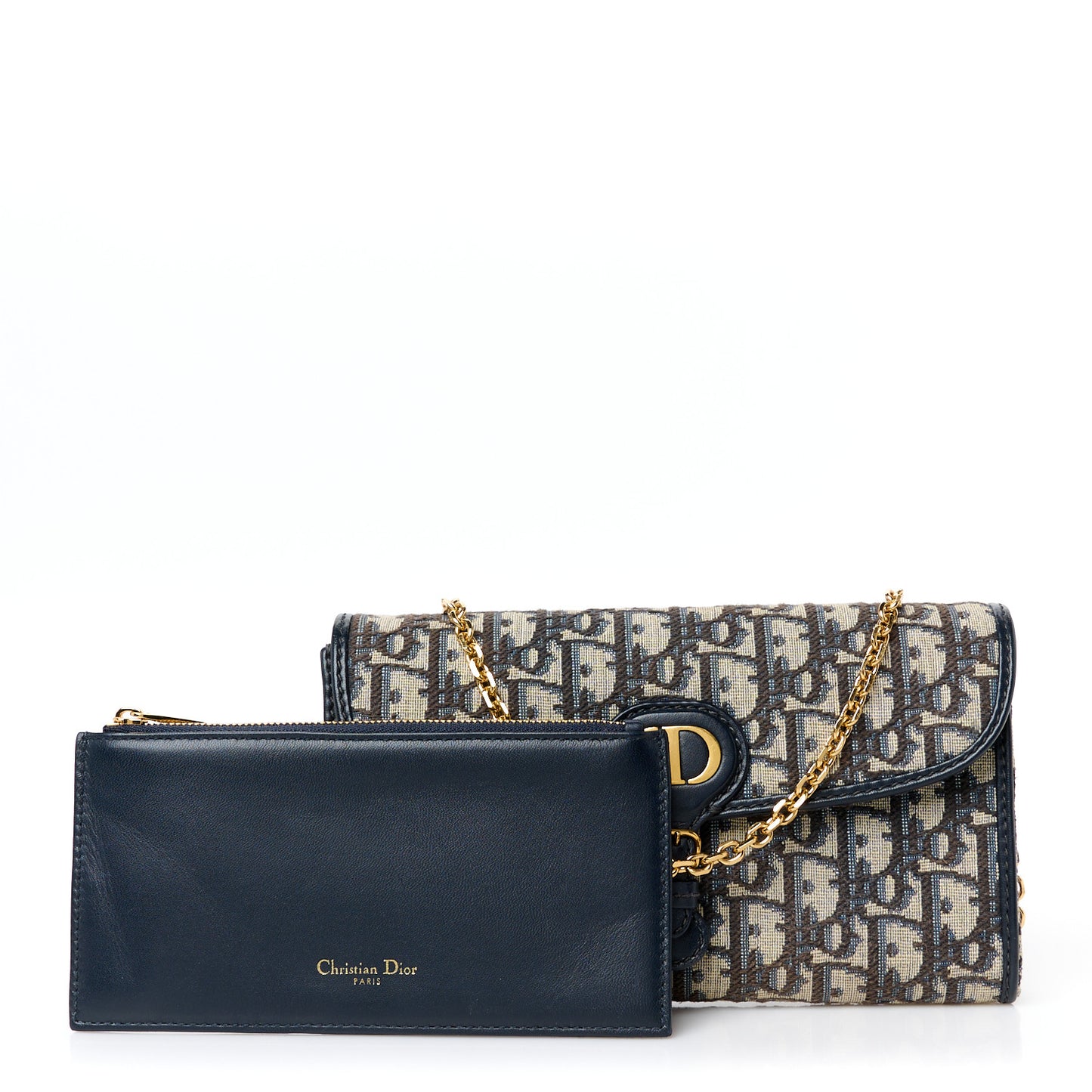 Oblique Bobby East West Pouch With Chain Blue