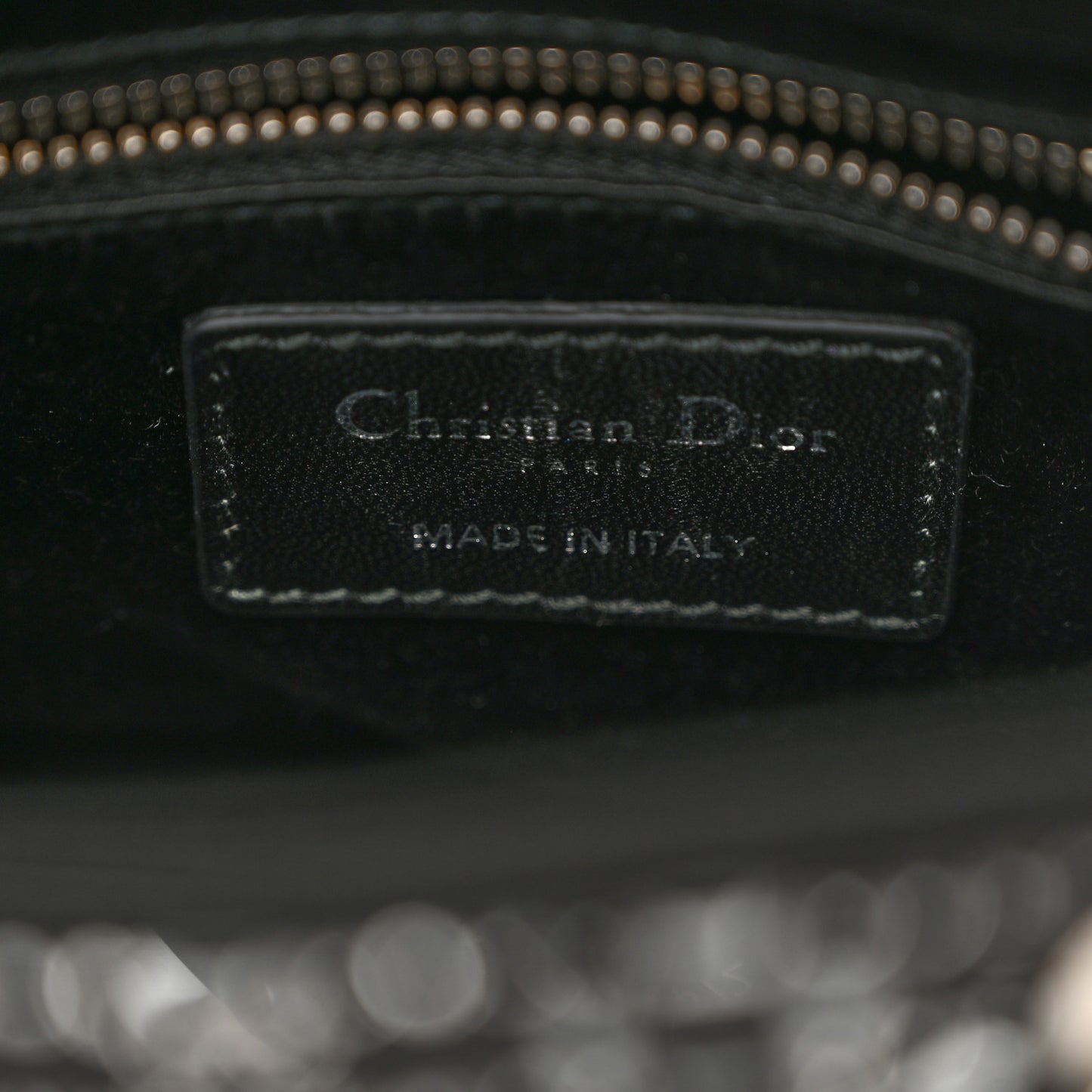 Satin Crystal Cannage Mini Lady Dior Black