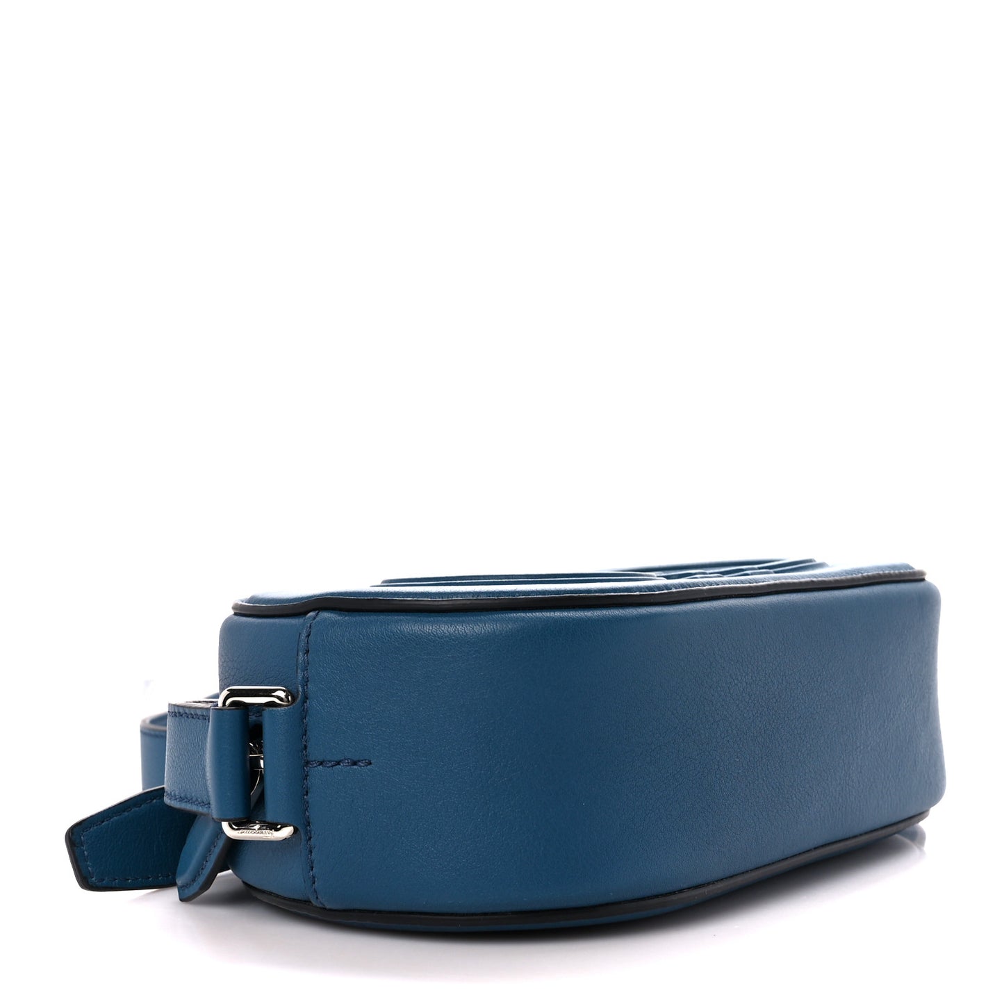 Calfskin Double Gancio Crossbody Bag Denim