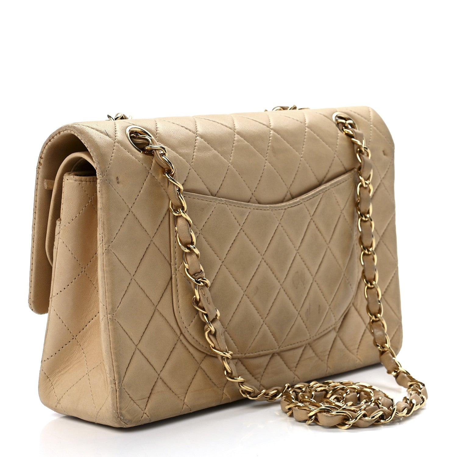 Chanel Lambskin Quilted Medium Double Flap Beige 3 of 14