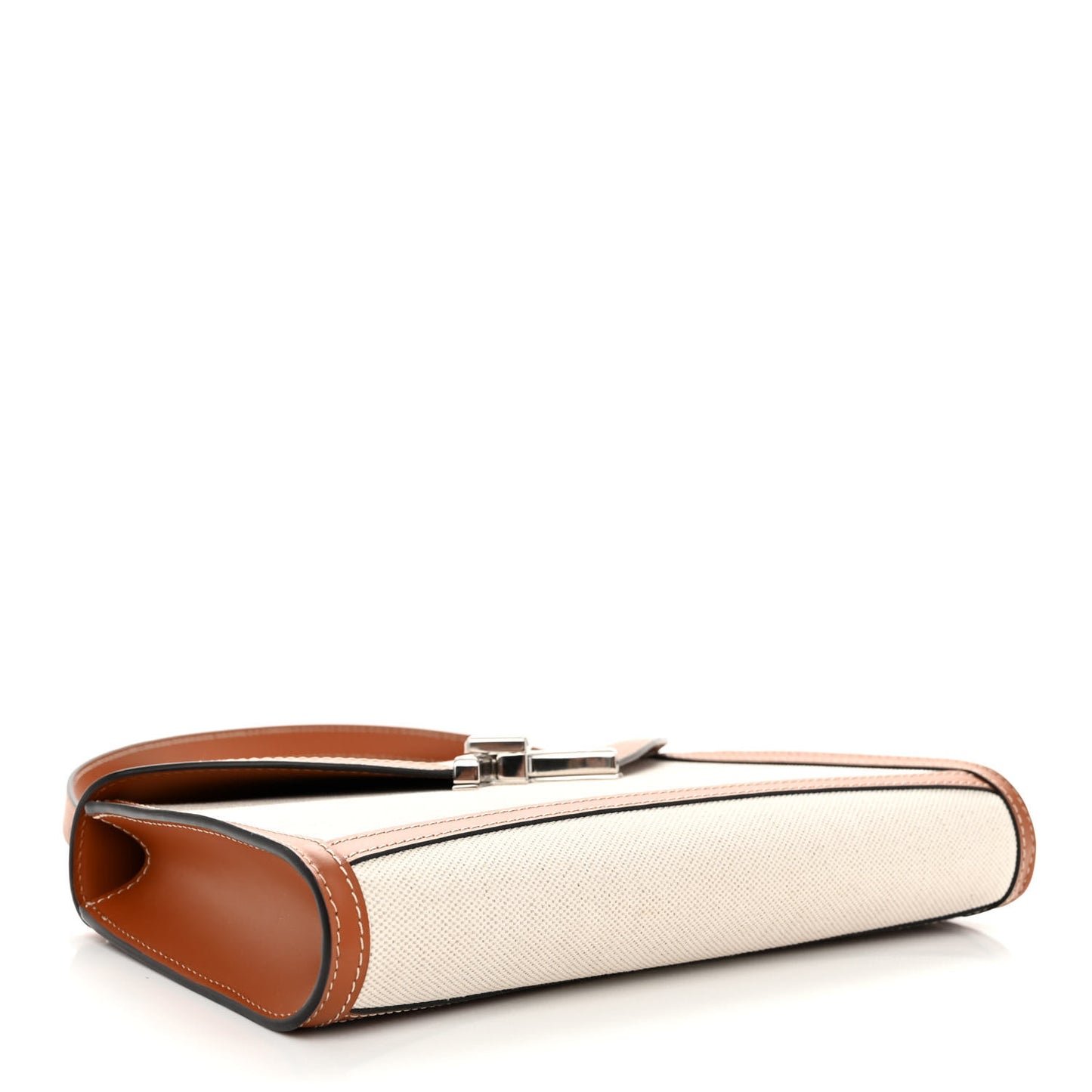 Cotton Canvas Linen Calfskin Gabrielle Clutch