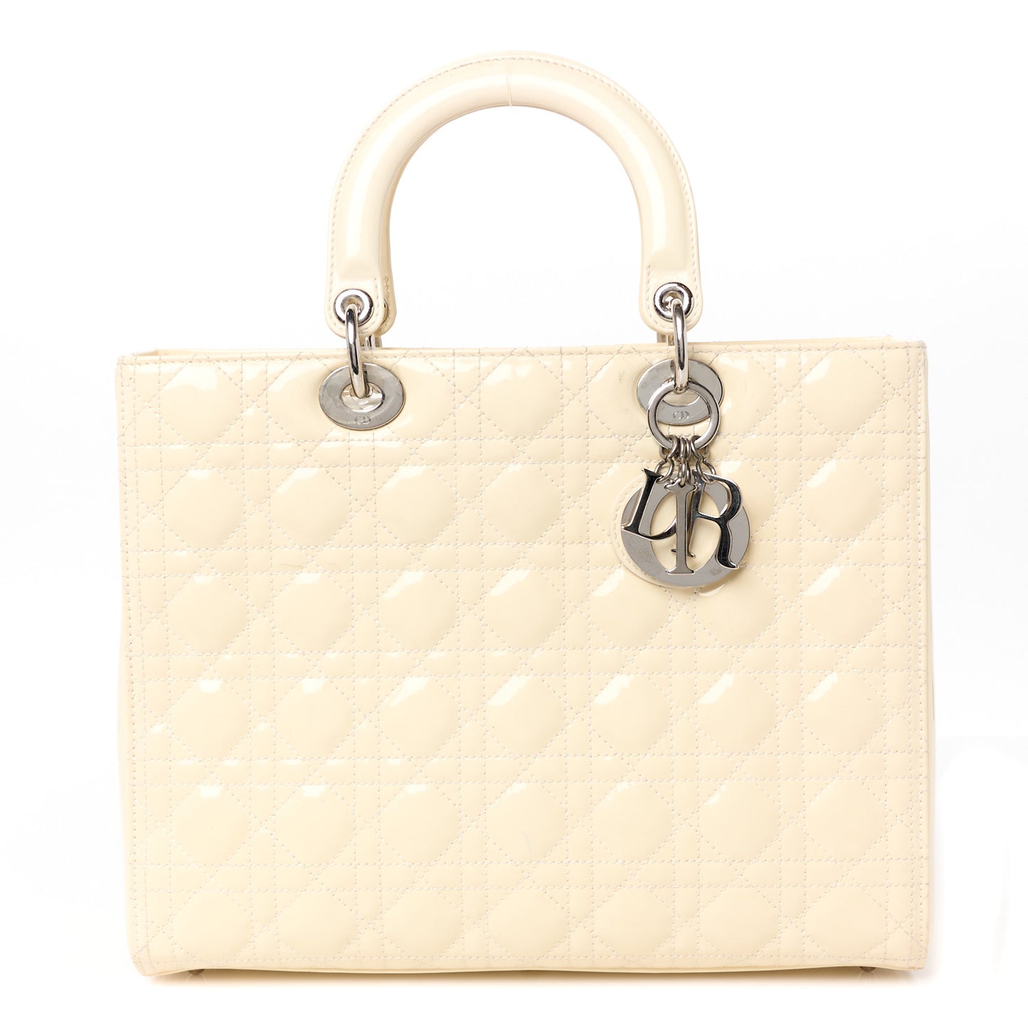 Patent Cannage Large Lady Dior White