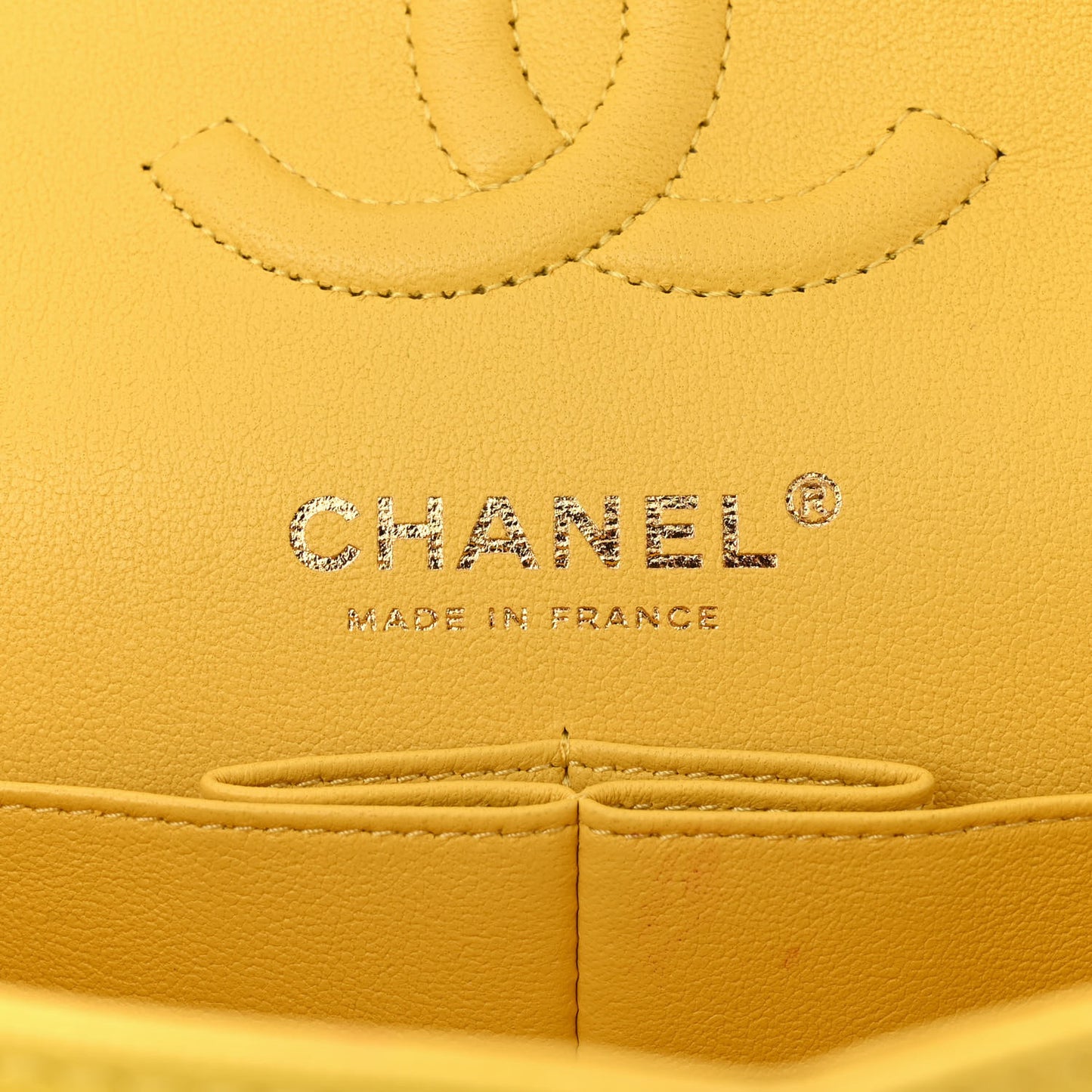 Caviar Quilted Small Double Flap Yellow