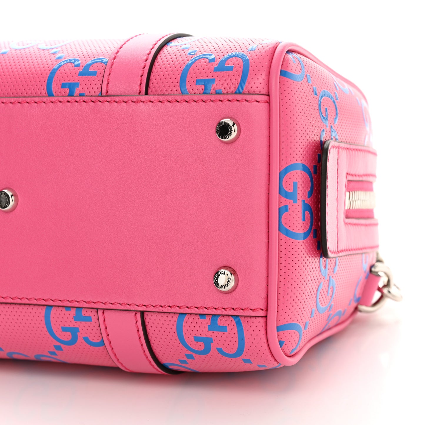 Calfskin GG Tennis Bi-Color Embossed Mini Duffle Bag Modern Fucsia Modern Blue