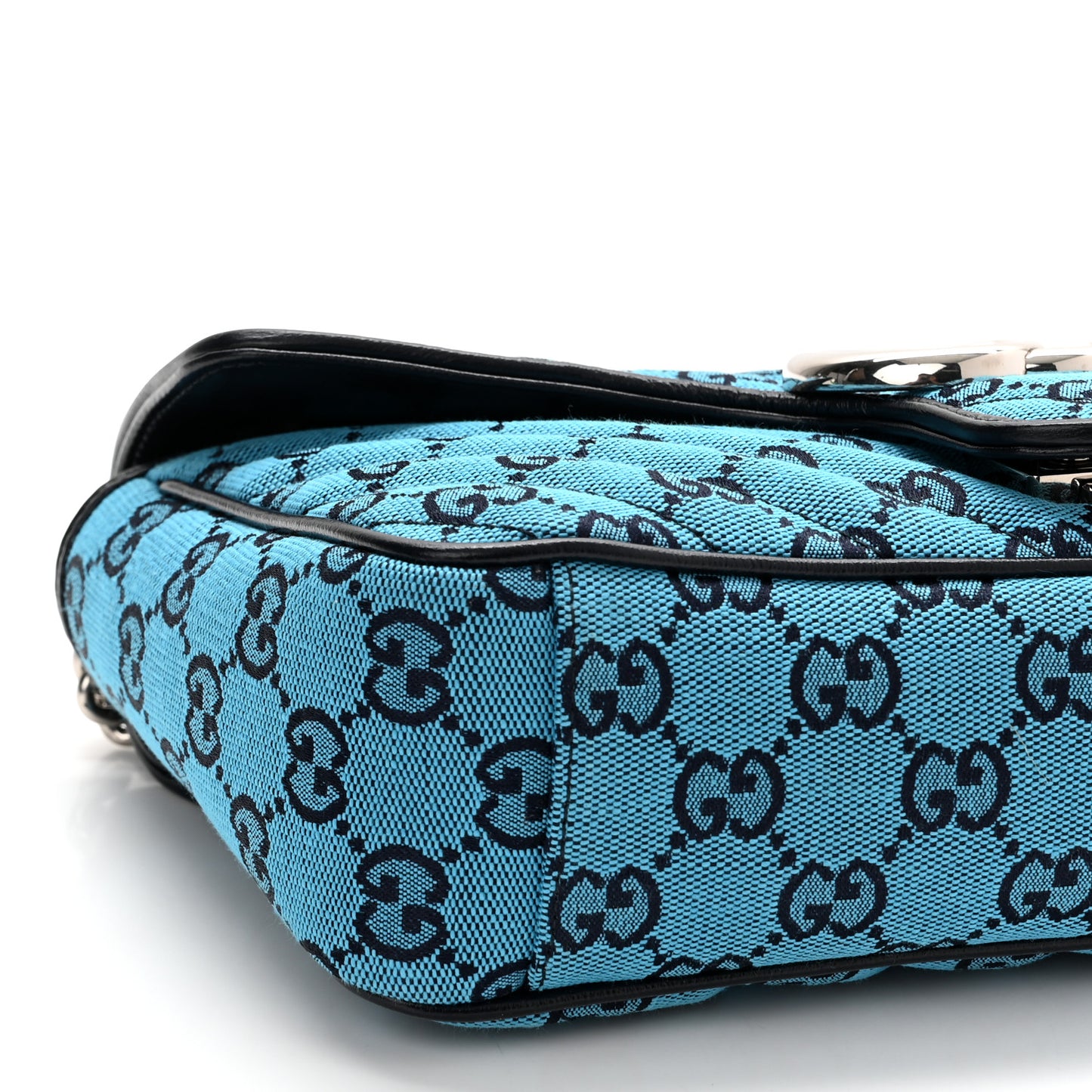 Monogram Multicolor Matelasse Diagonal Small GG Marmont Shoulder Bag Light Blue