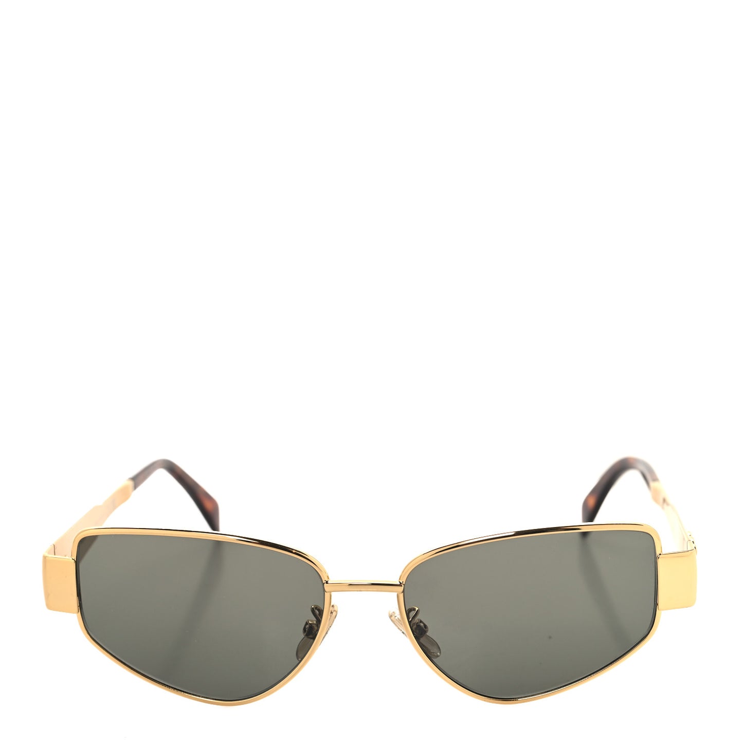 Metal Triomphe Cat Eye Sunglasses CL40293U Gold Green
