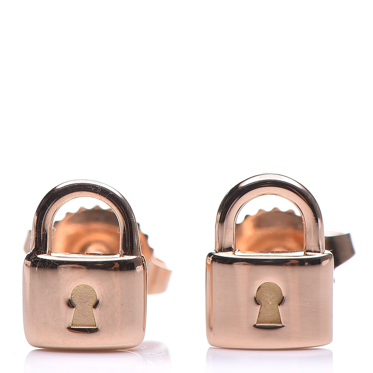 18K Rose Gold Mini Lock Earrings