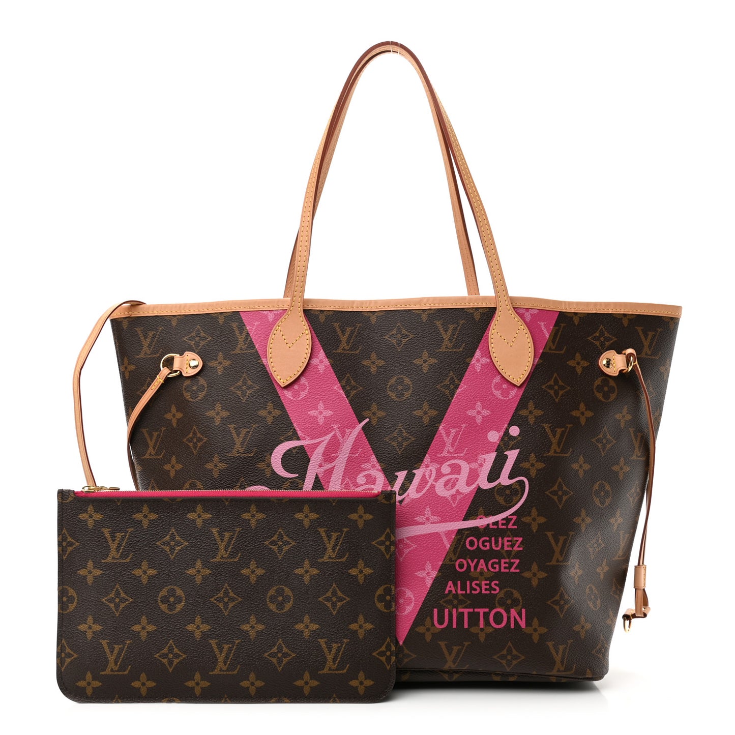 Monogram Hawaii V Neverfull MM Hot Pink