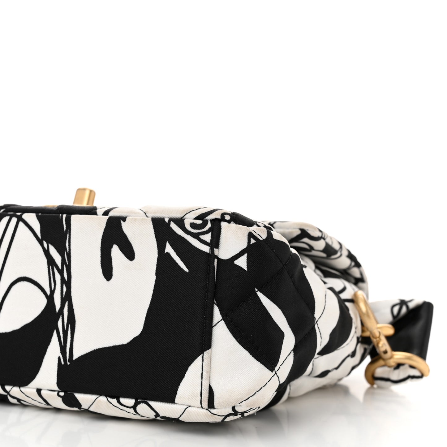 Canvas Printed Deer Coco Mini Single Flap White Black