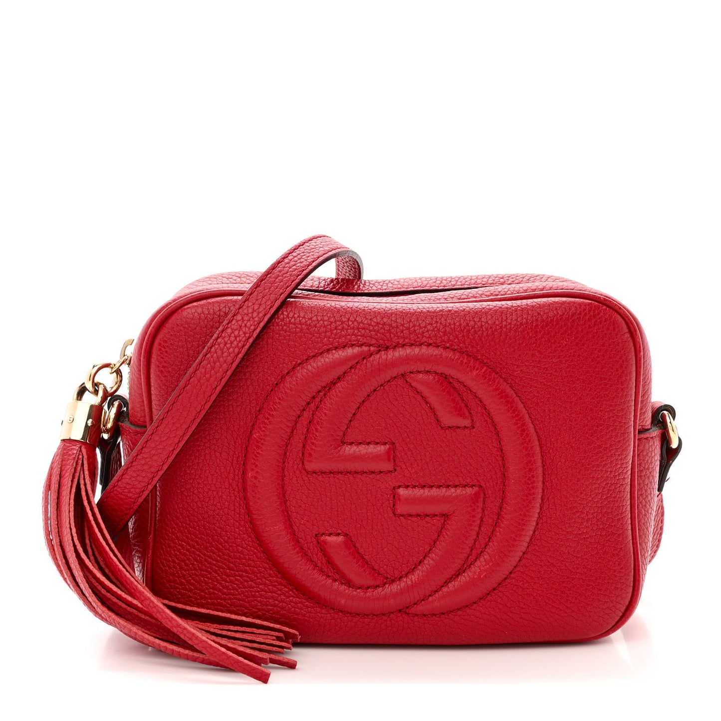 Pebbled Calfskin Small Soho Disco Bag Tabasco Red