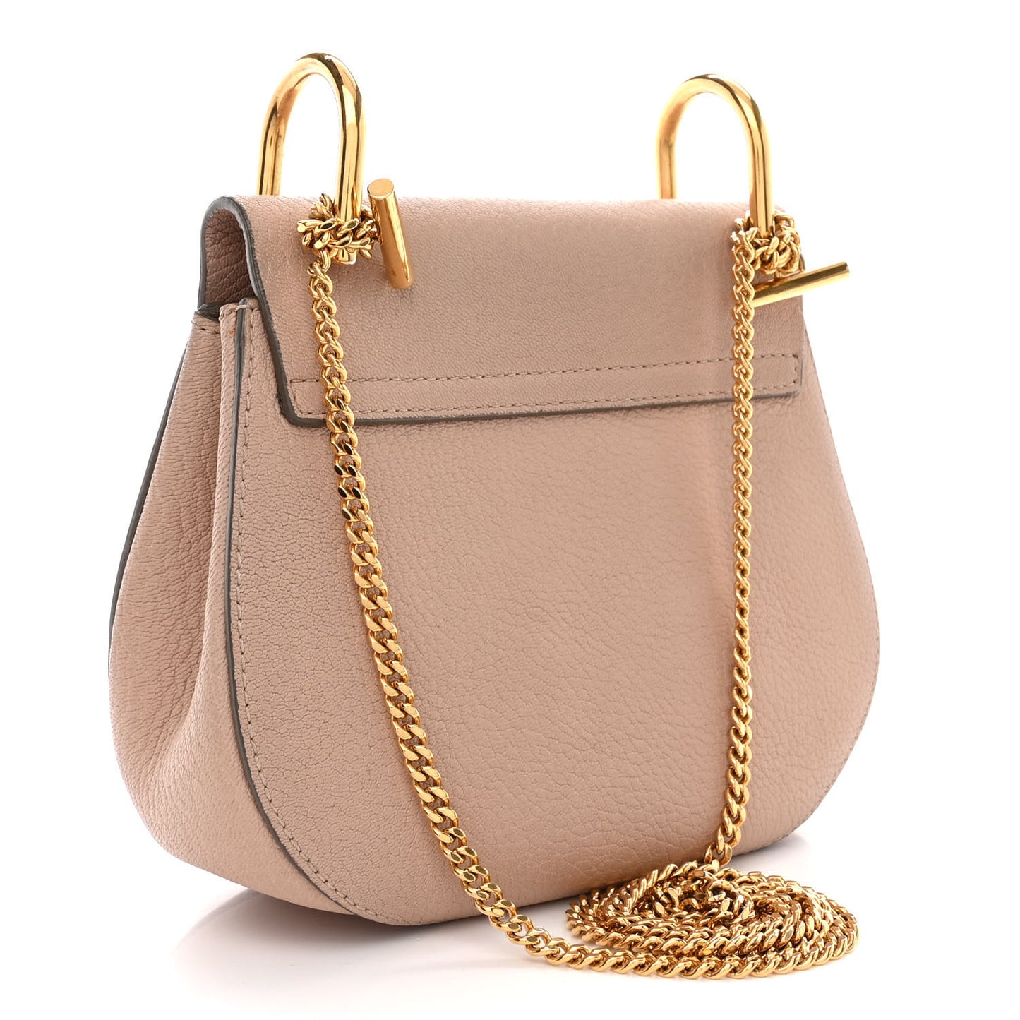 Grained Lambskin Mini Drew Shoulder Bag Cement Pink