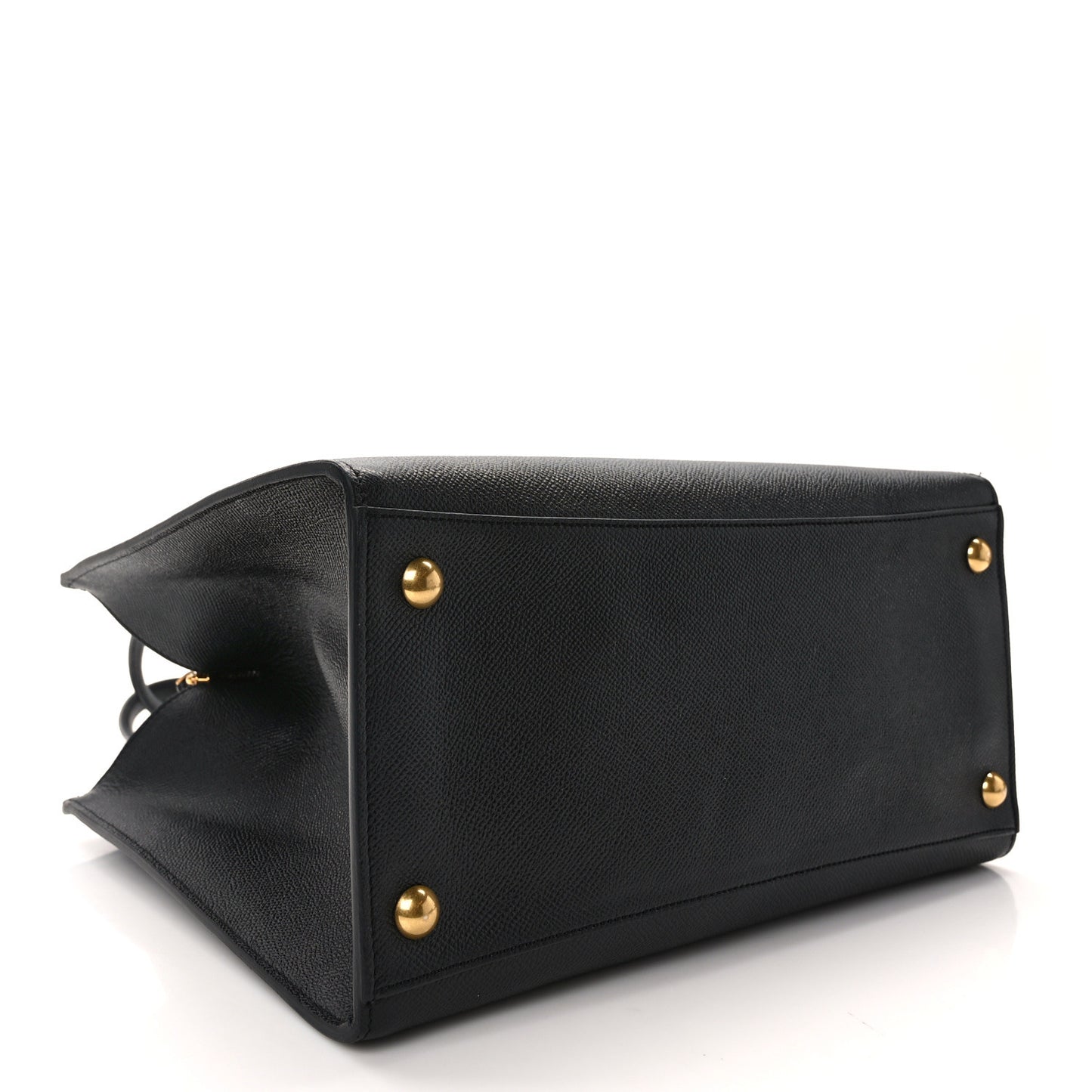 Grainy Calfskin Gemini Tote Black Bonbon