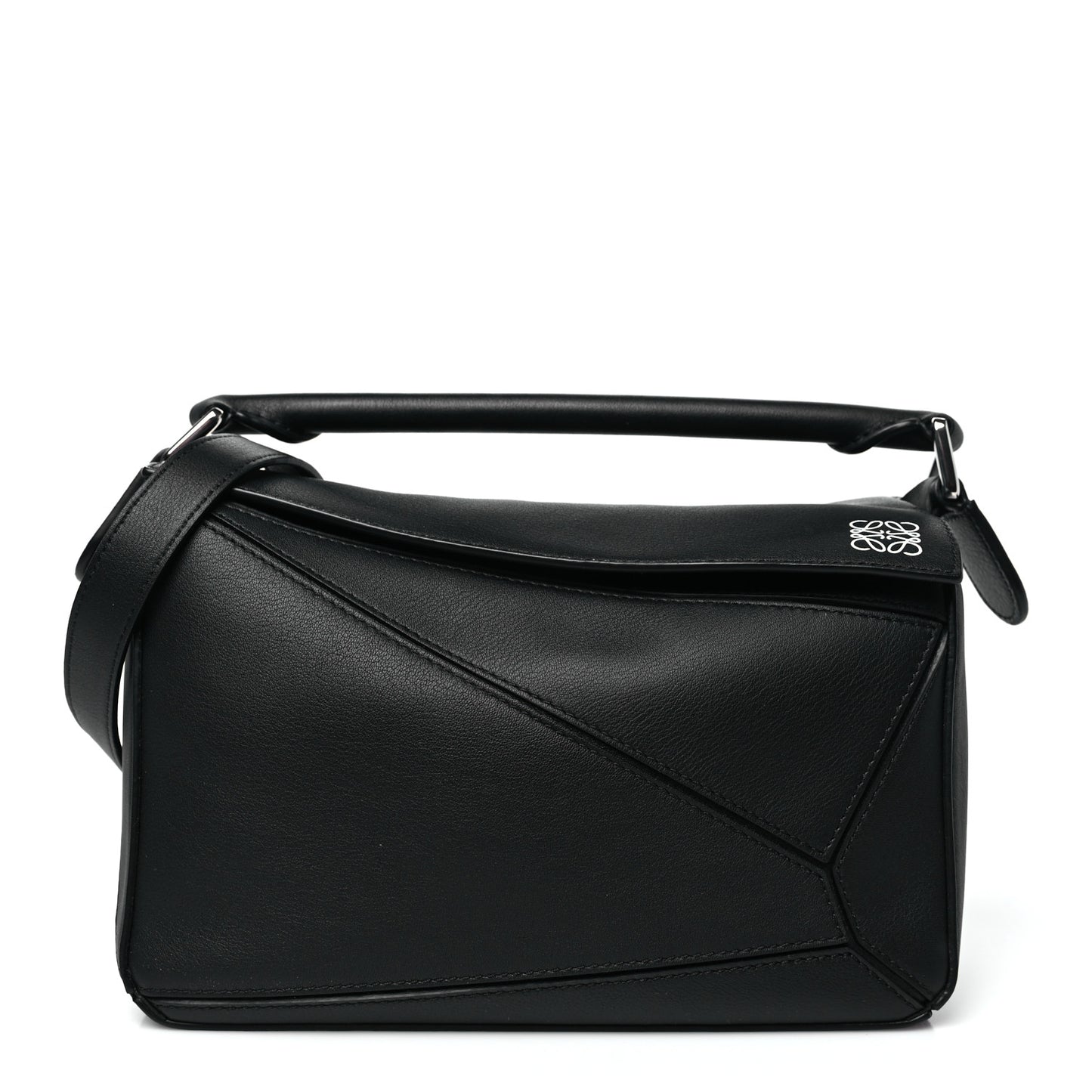 Calfskin Small Puzzle Bag Black