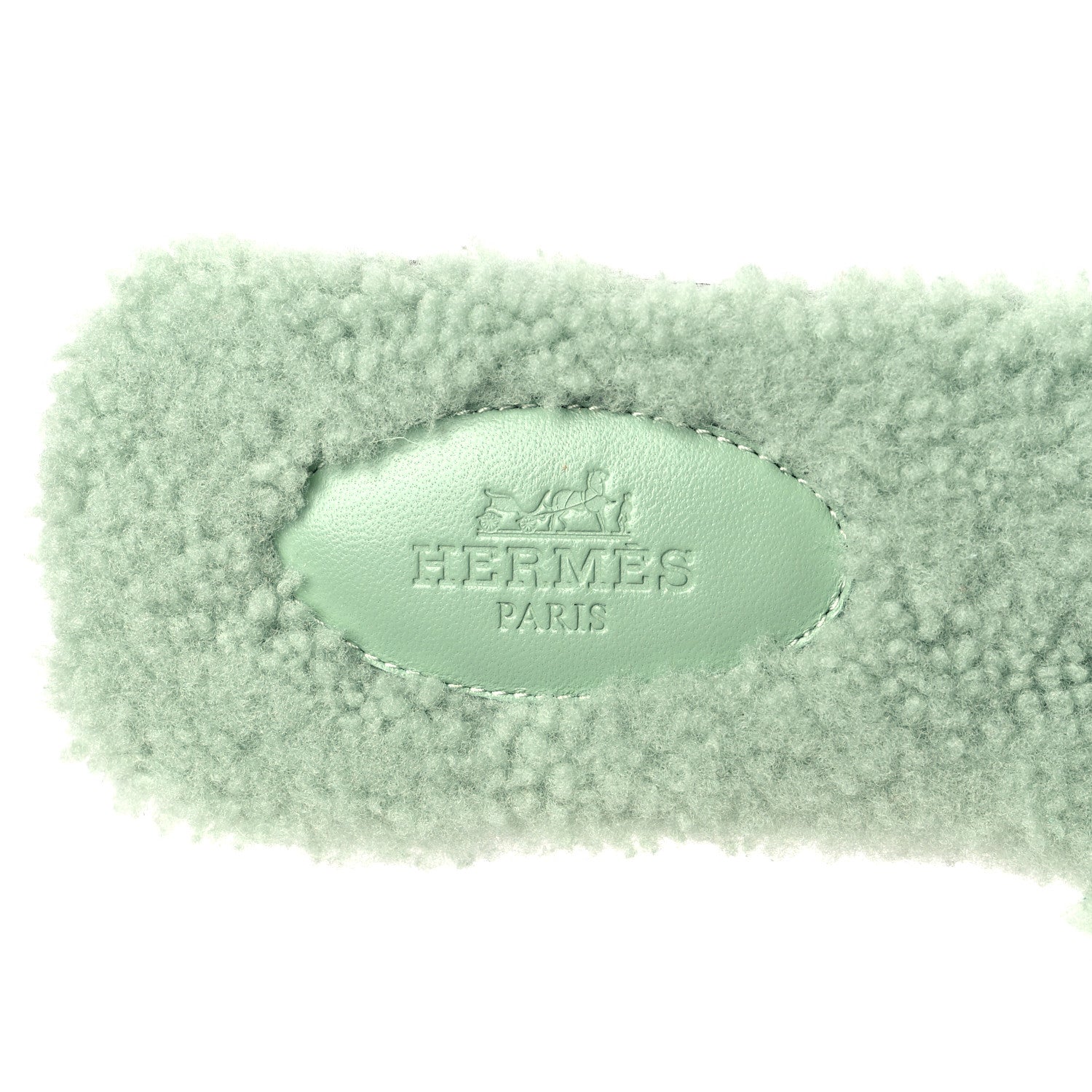 Hermes Woolskin Oran Sandals 38 Vert D'Eau 7 of 7