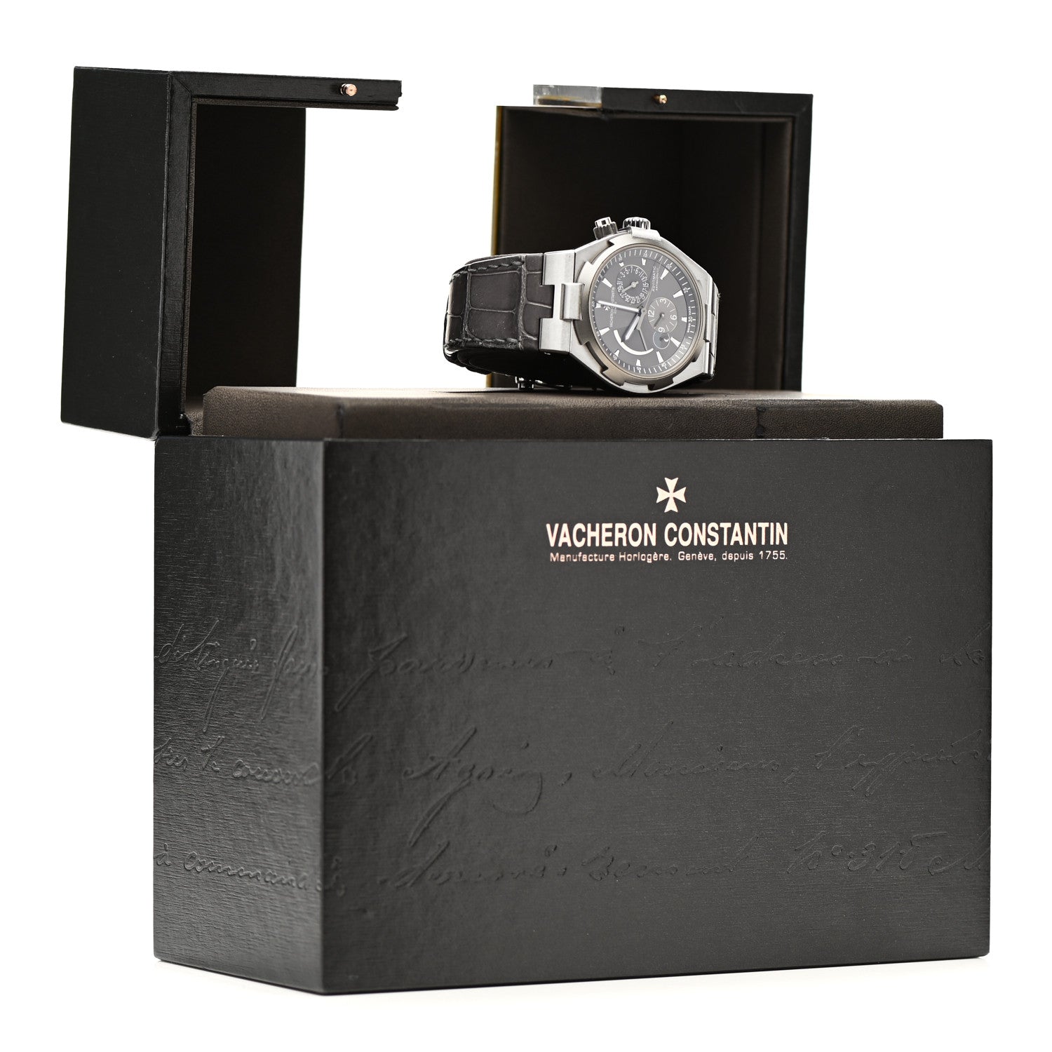 Vacheron Constantin Stainless Steel Alligator 42mm Overseas Dual Time Automatic Watch Grey 47450/000W-9511 5 of 5