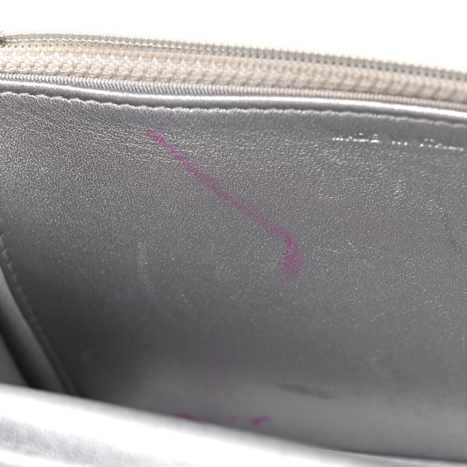 Chanel Metallic Lambskin Quilted Wallet On Chain WOC Silver 13 of 26