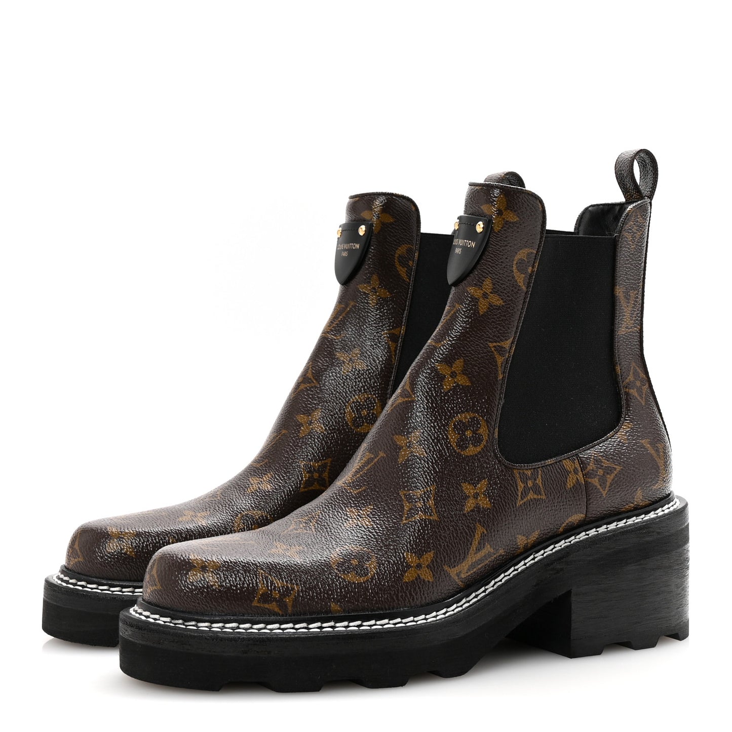 Patent Monogram LV Beaubourg Ankle Boots 40 Black