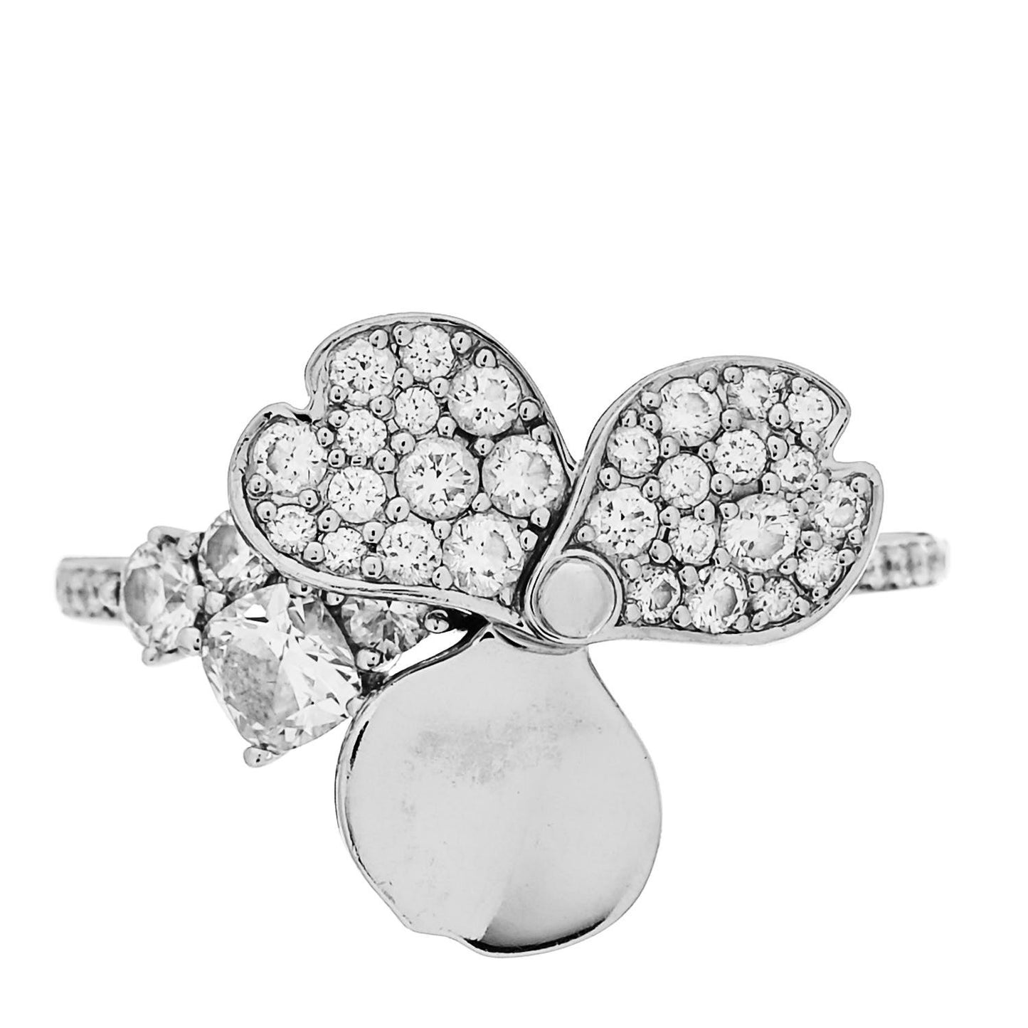 Platinum Diamond Paper Flowers Mixed Cluster Ring 52 6