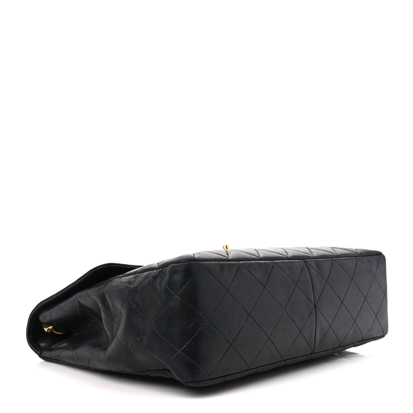 Lambskin Quilted Jumbo Single Flap Black