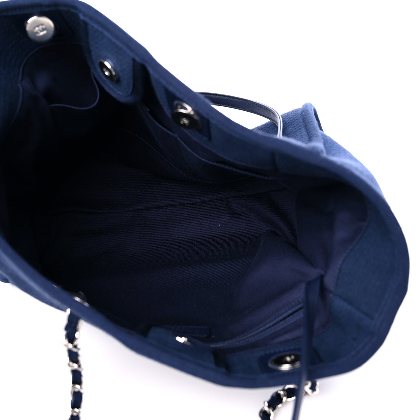 Mixed Fibers Small Deauville Tote Navy Blue