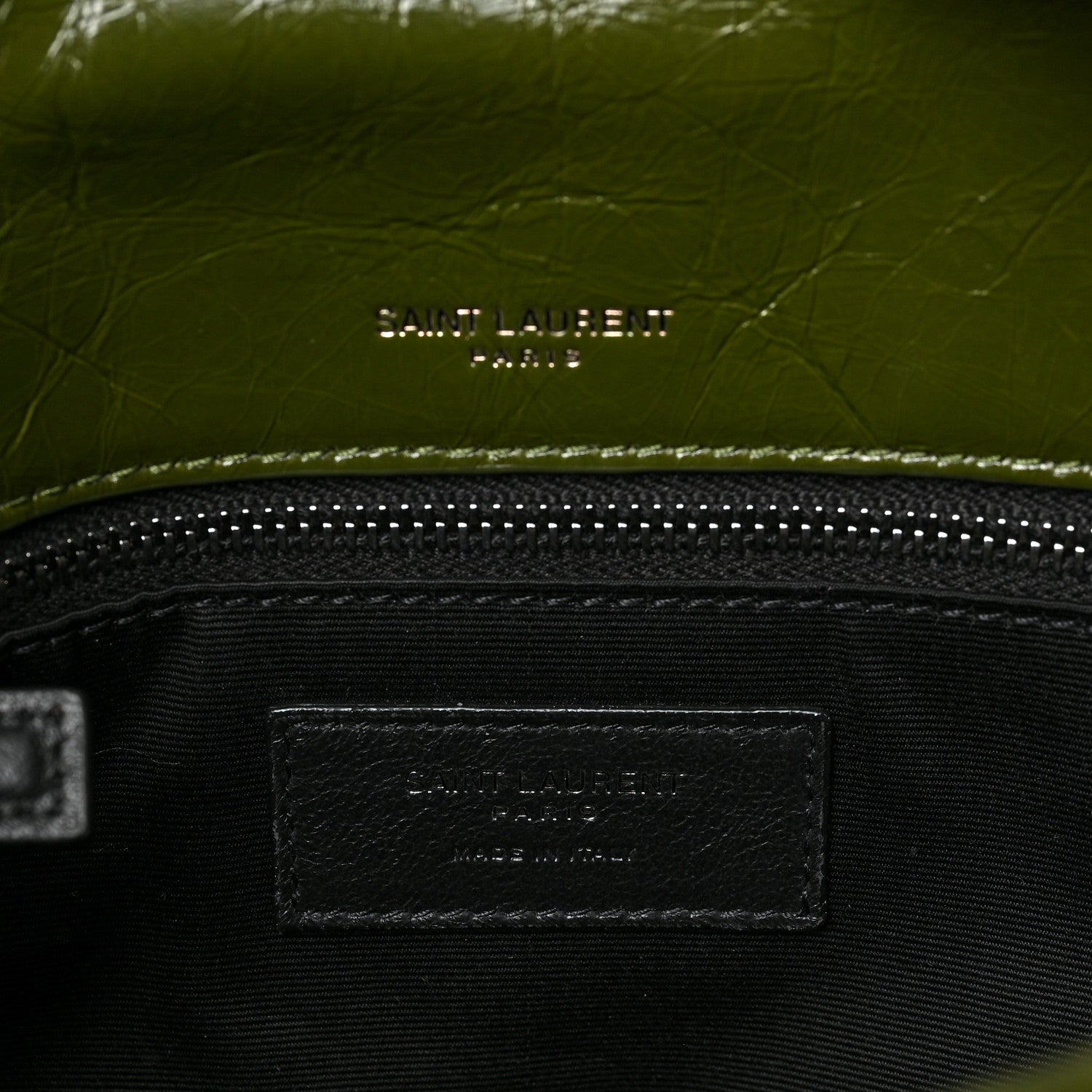 Saint Laurent Crinkled Calfskin Matelasse Monogram Medium Niki Chain Satchel Dark Pine 6 of 8