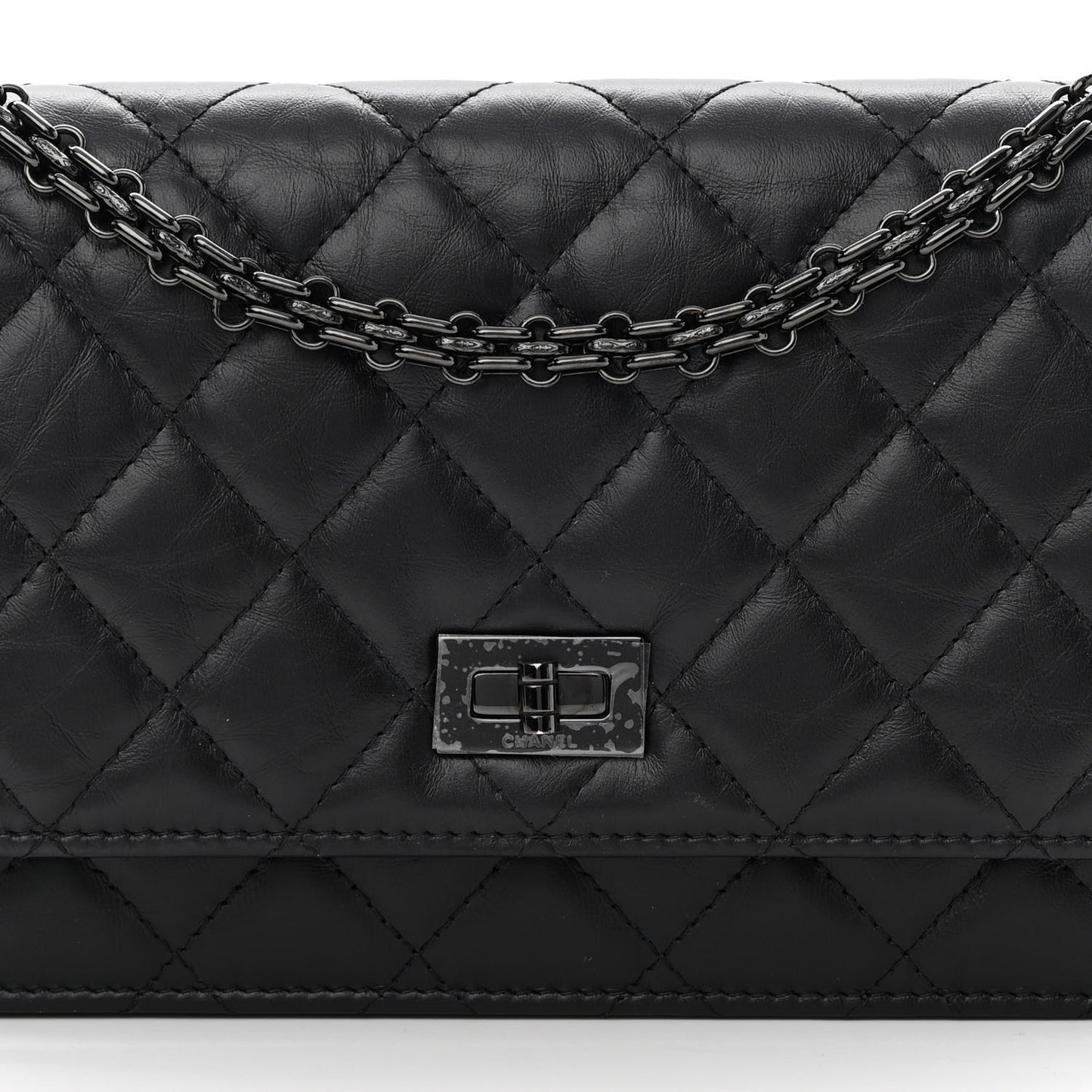 Aged Calfskin Quilted Reissue Wallet On Chain WOC So Black