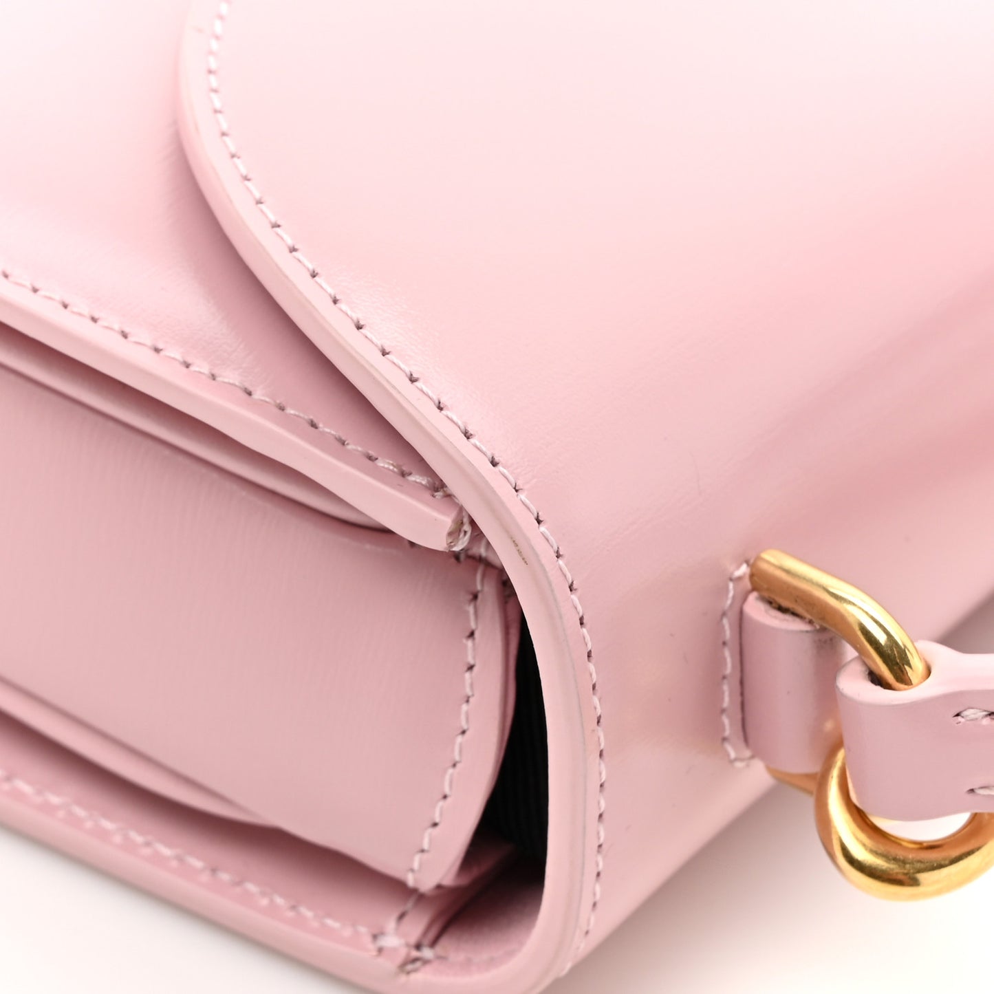 Shiny Calfskin Triomphe Mini Besace Clea Light Pink