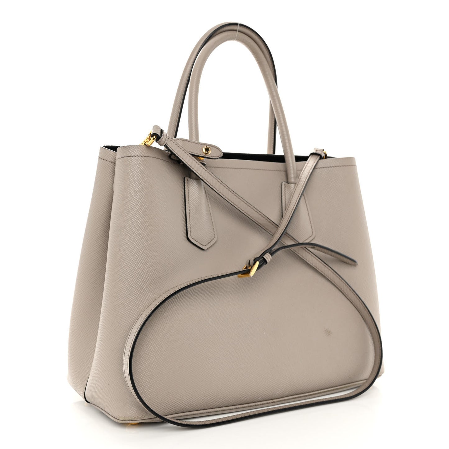 Saffiano Cuir Small Double Bag Pomice